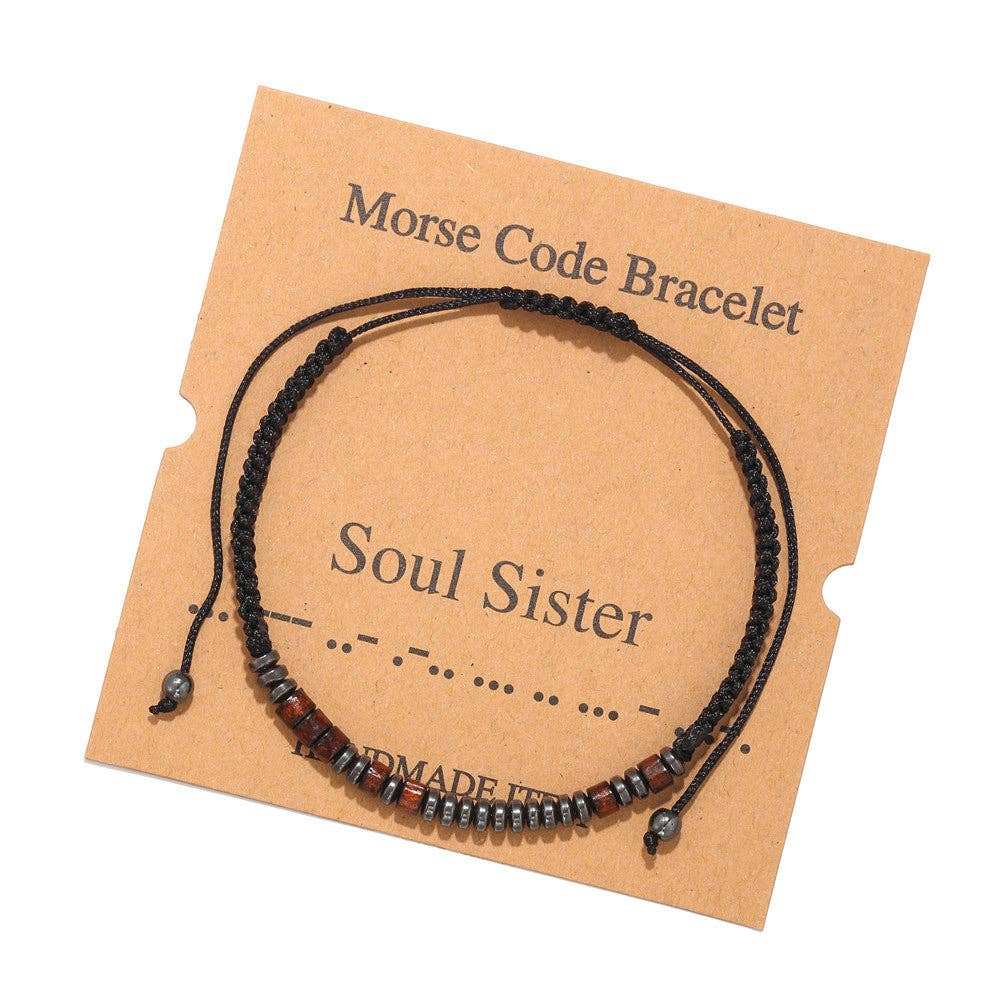 Multi-style Hand-woven Wood Bead Morse Code Bracelet: A new chapter