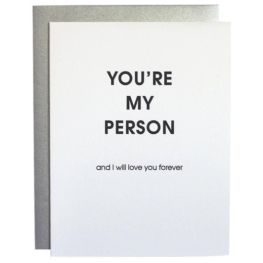 You're My Person Letterpress Greeting Card Chez Gagné