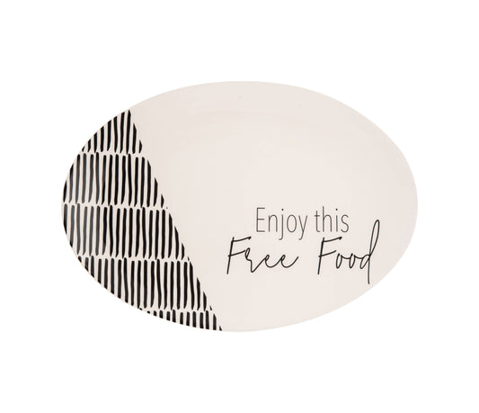 14.5" Dolomite Black-White Free Food Platter