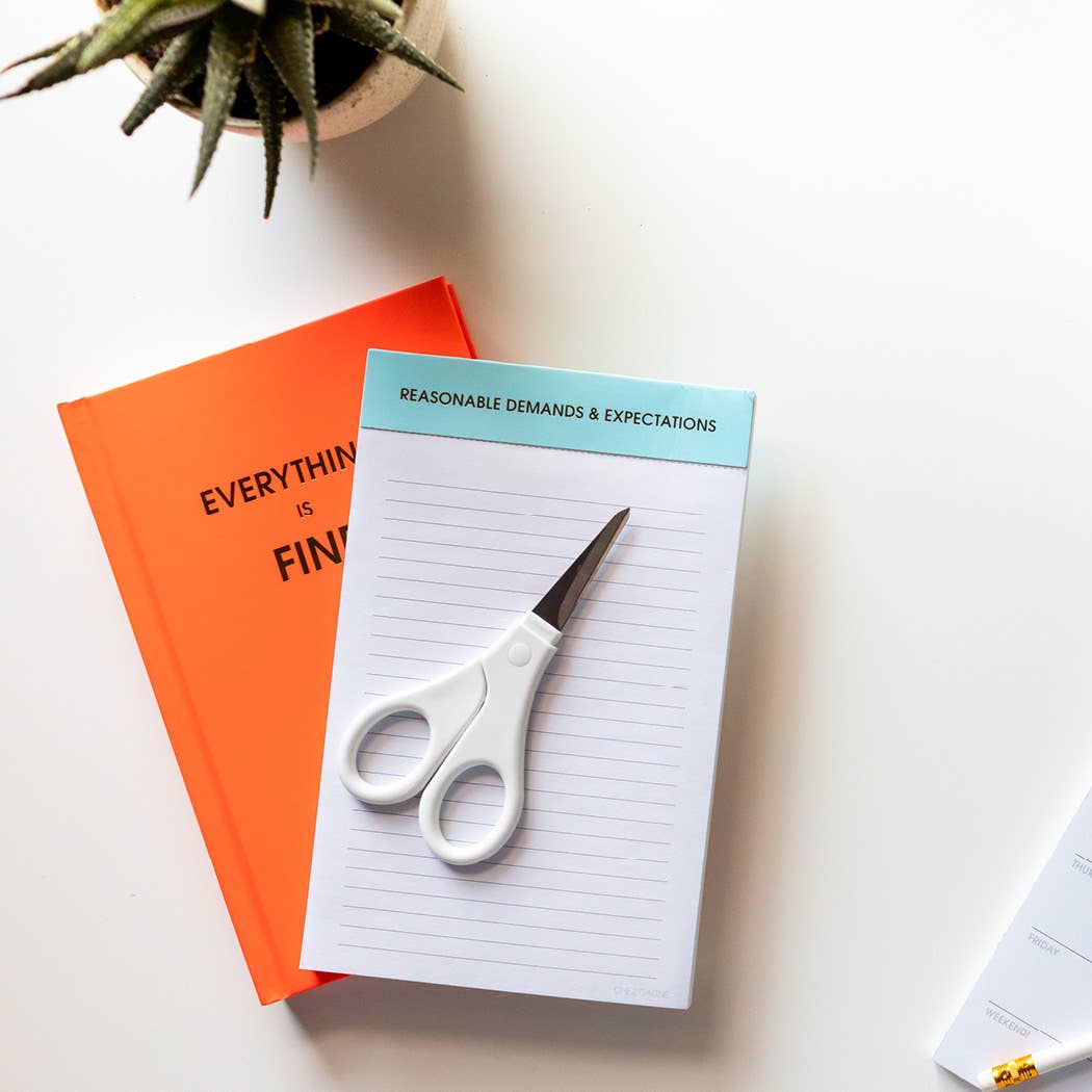 Reasonable Demands and Expectations - Lined Notepad - Perforated Sheets - Light Blue Chez Gagné