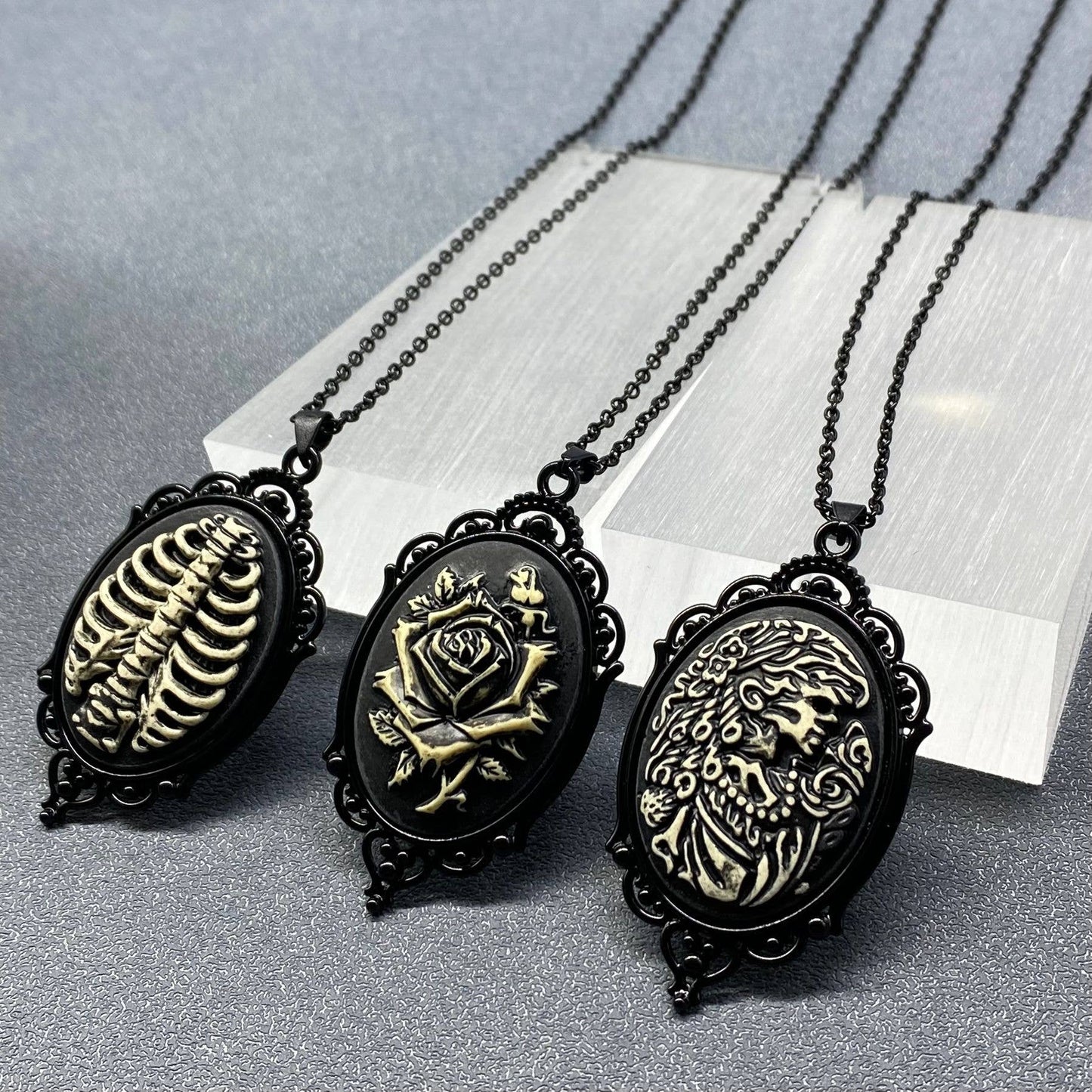 Gothic Style Pendant Black Necklace - GT: A