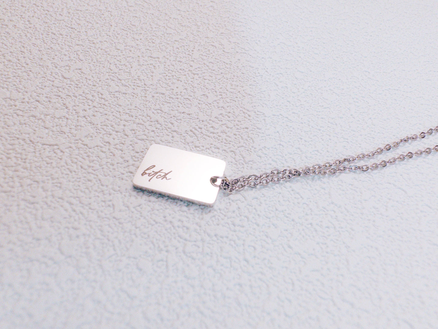 Dainty Bitch Necklace: Silver