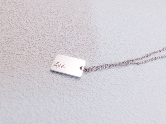 Dainty Bitch Necklace: Silver