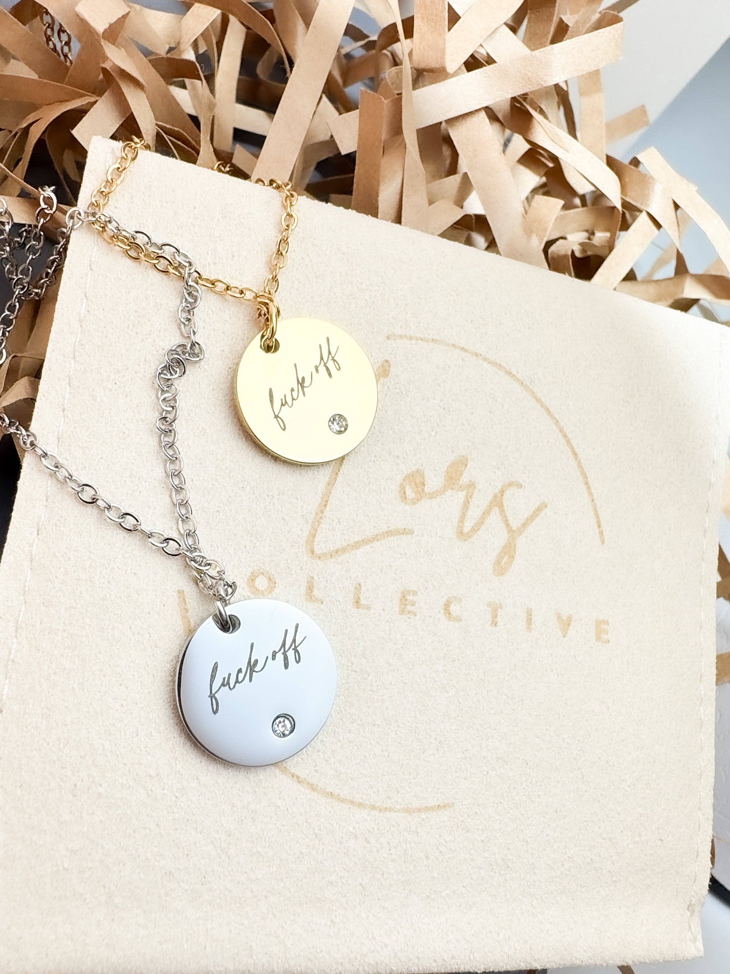 Delicate Fuck Off Necklace: Gold