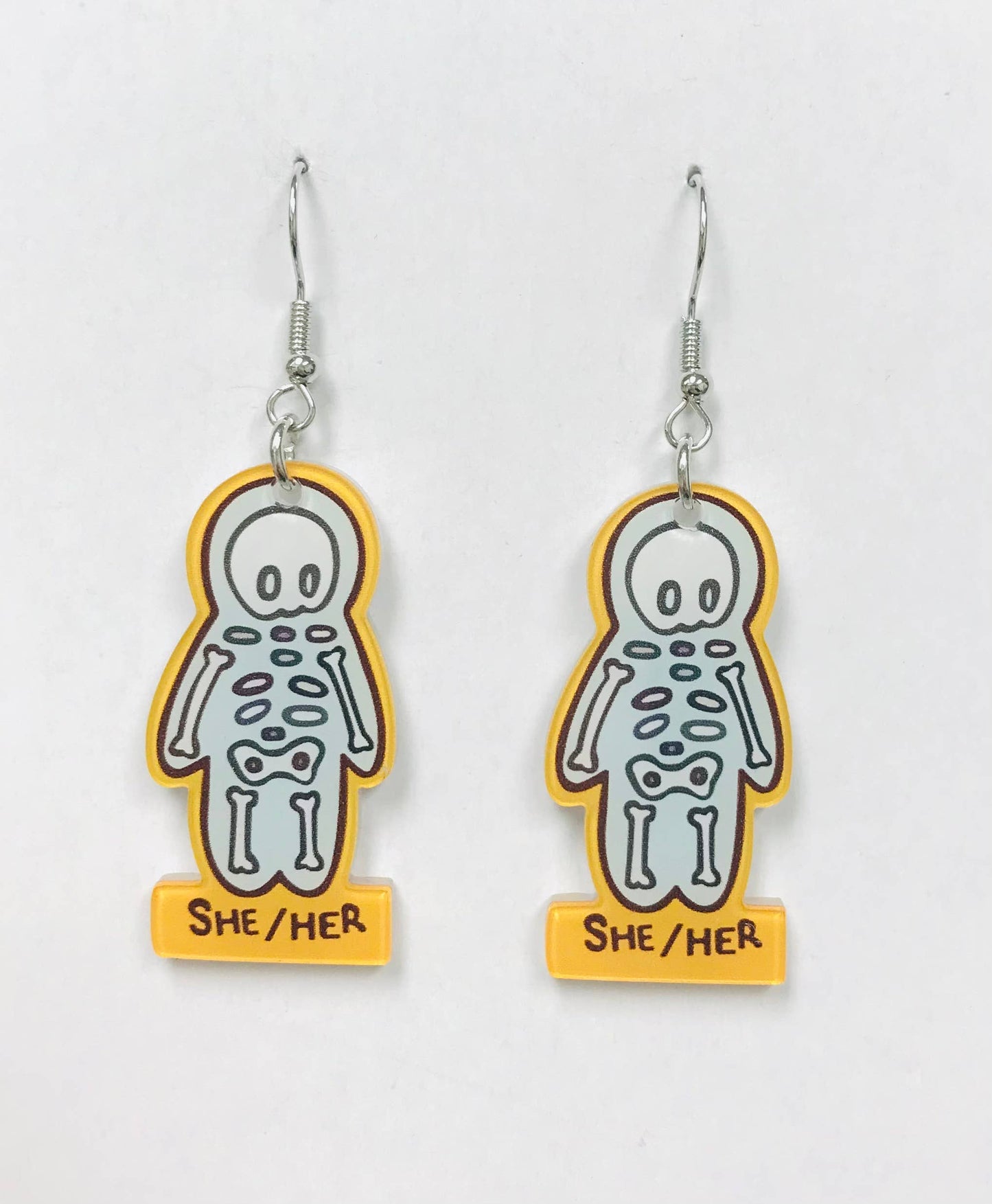 Acrylic Hen Wearing Boots Earrings: Hen with Boots