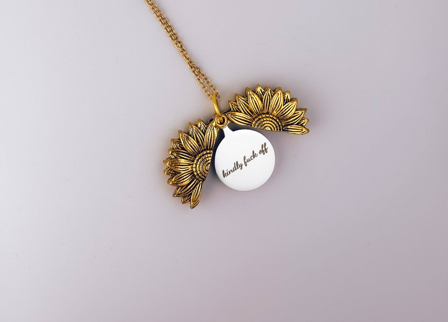 Kindly F*ck Off Necklace: Gold