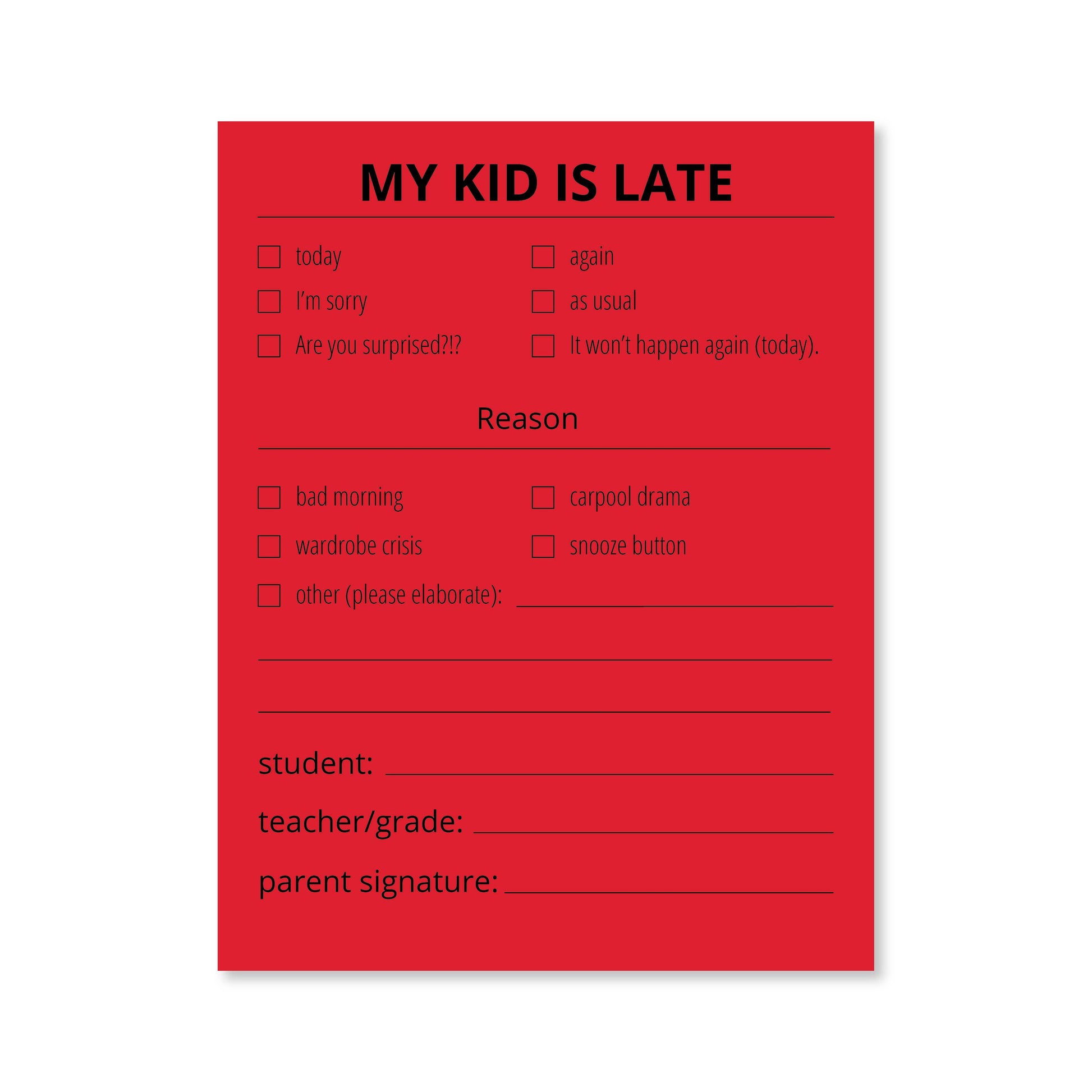 Late Notes - Kids: White Public School Paper Co.