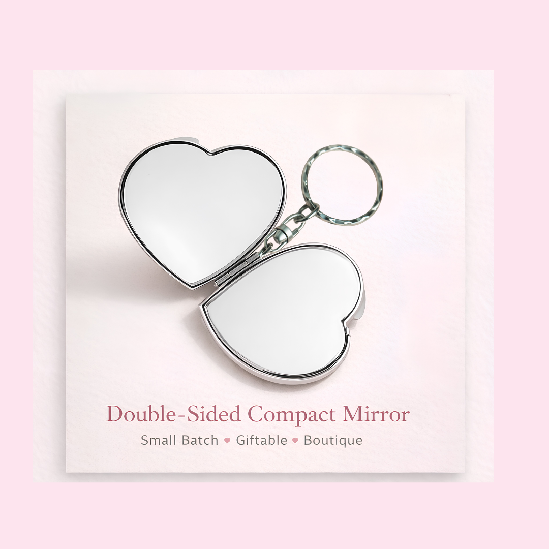 Heart Shaped Keychain Mirror - Silently Screaming Inside