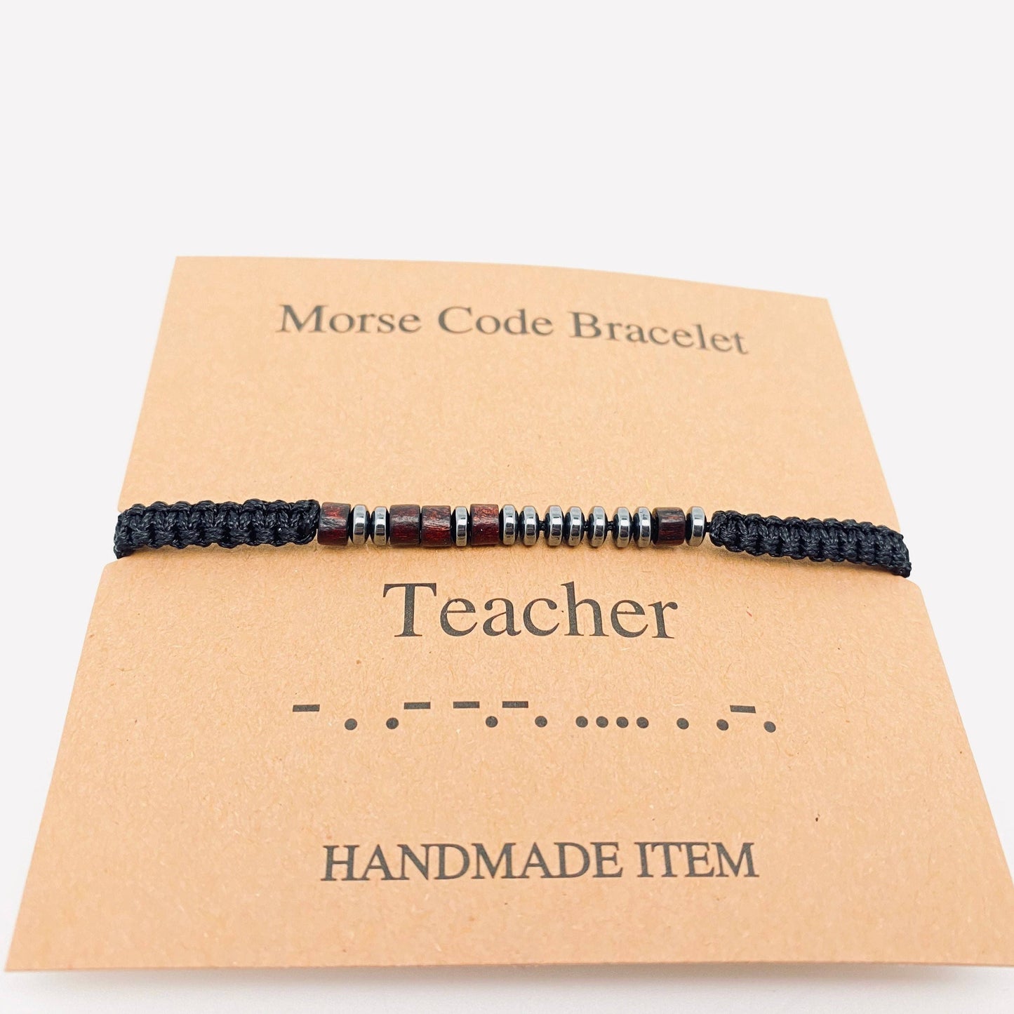 Multi-style Hand-woven Wood Bead Morse Code Bracelet: A new chapter