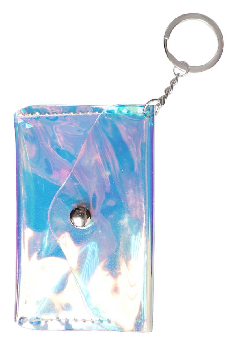 Iridescent Glossy PVC Pouch Coin Purse Bag Cap Zone