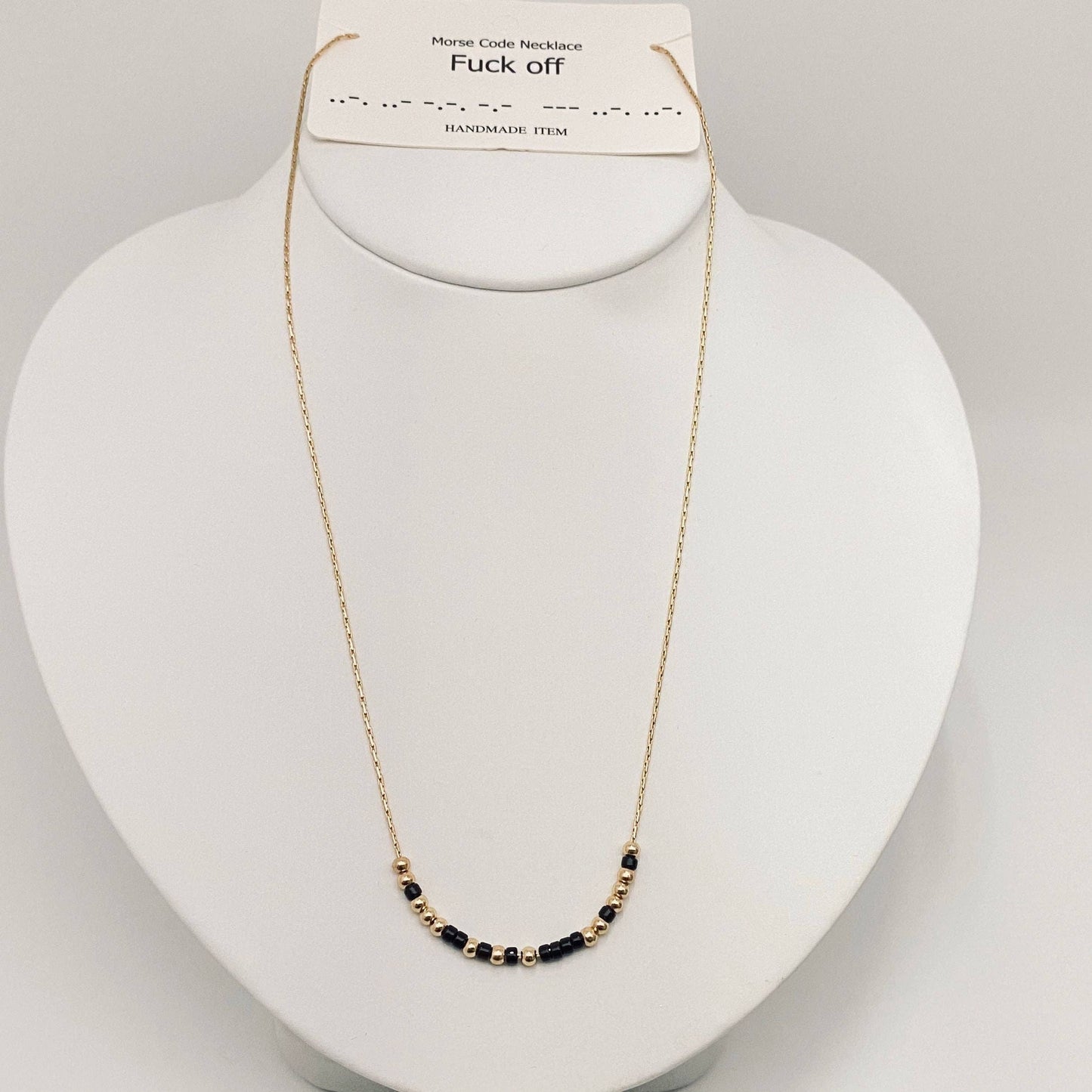 Handmade “Fuck off” Morse Code Necklace: I am enough
