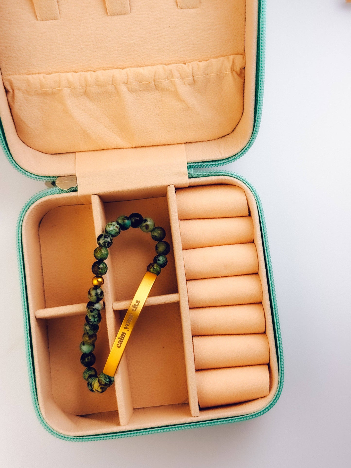 Calm Your Tits Bracelet: Evergreen (Turquoise/Green)