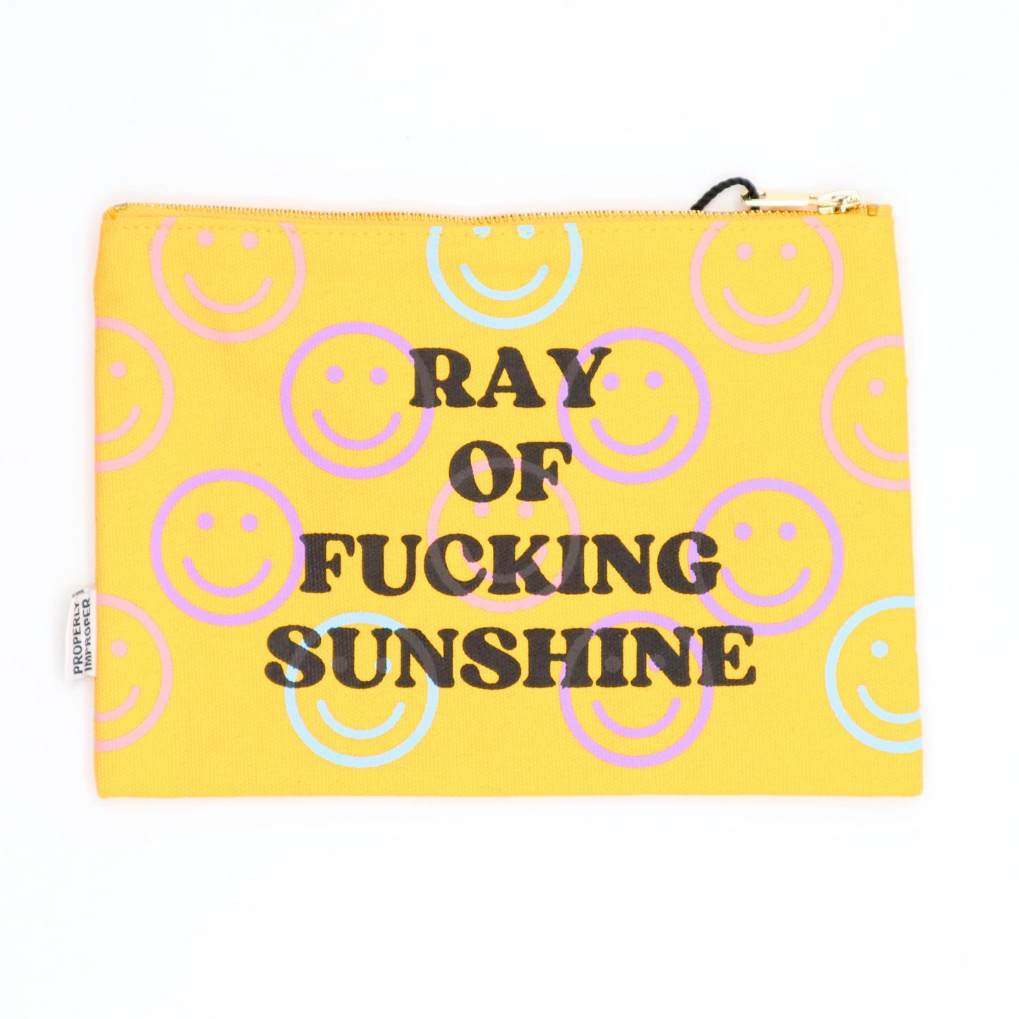 SALE - Ray Of Fucking Sunshine Smiley Face - Canvas Pouch