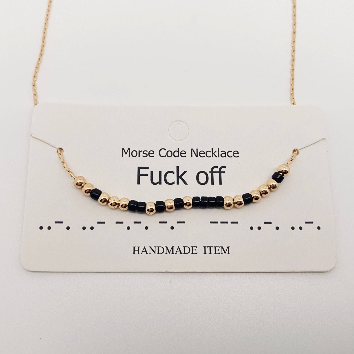 Handmade “Fuck off” Morse Code Necklace: Fuck it