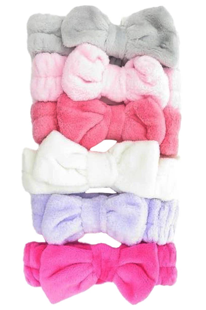 Big Bowtie Fuzzy Spa Headband Scrunchie Cap Zone