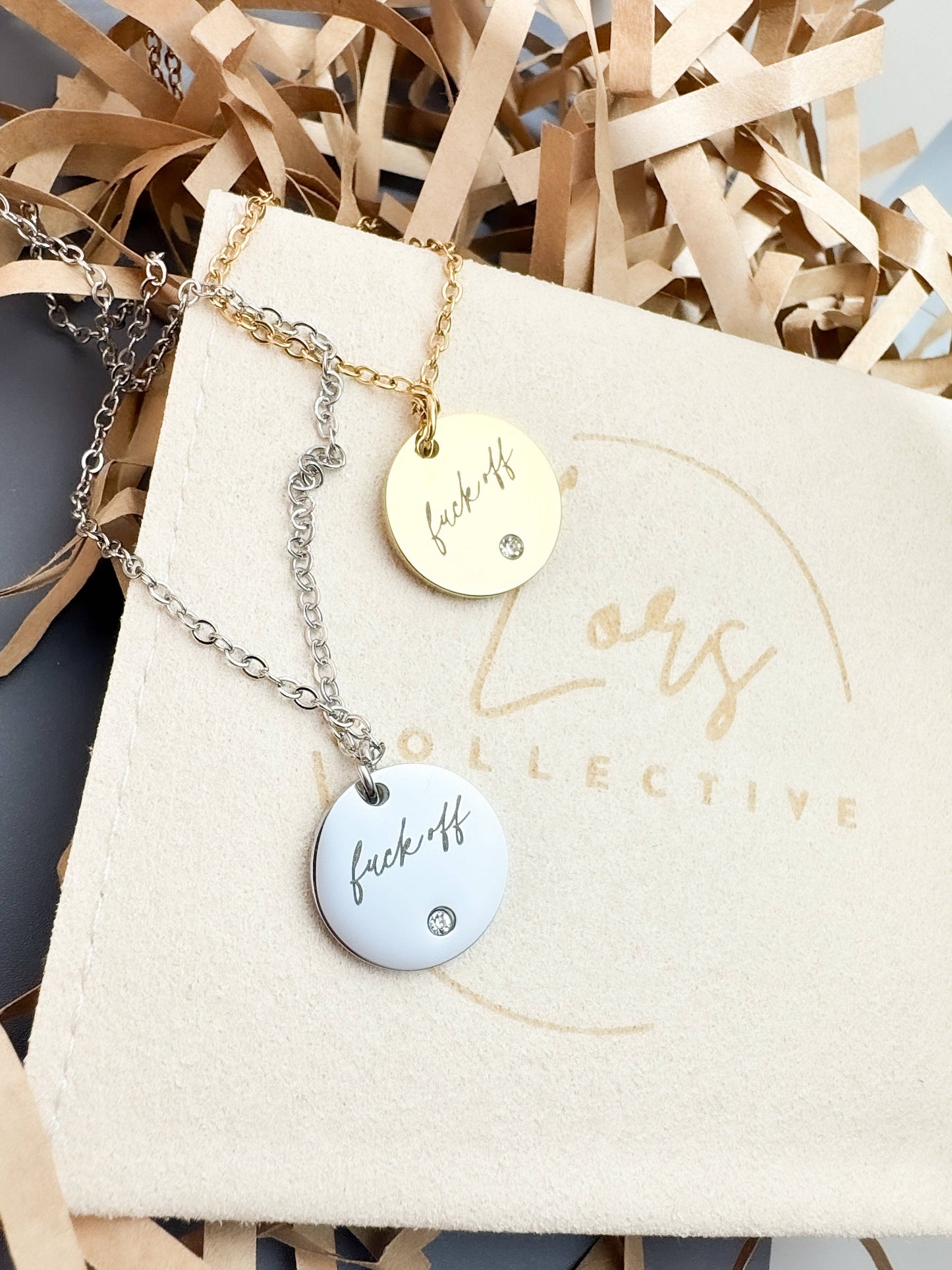 Delicate Fuck Off Necklace: Silver