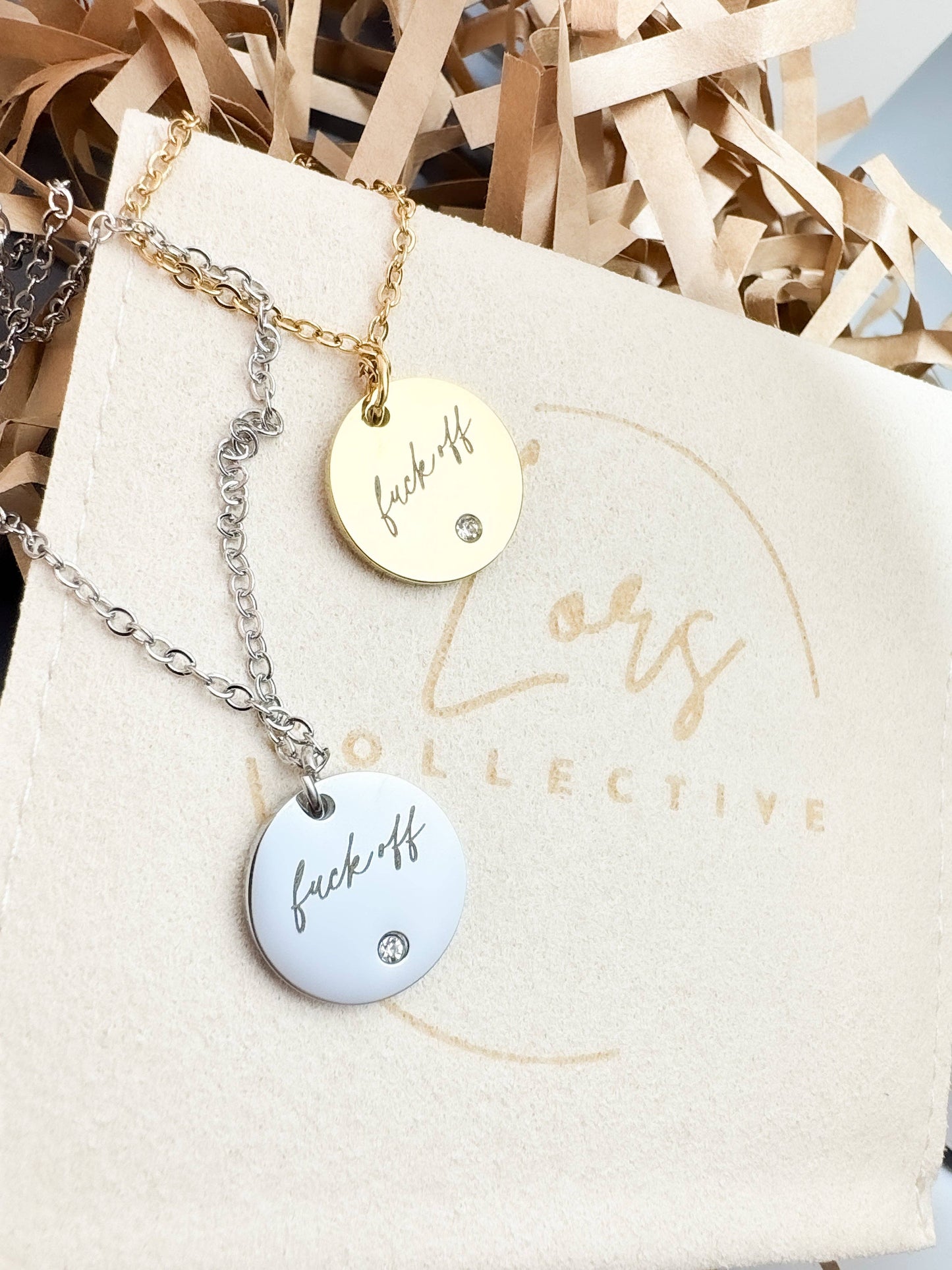 Delicate Fuck Off Necklace: Silver
