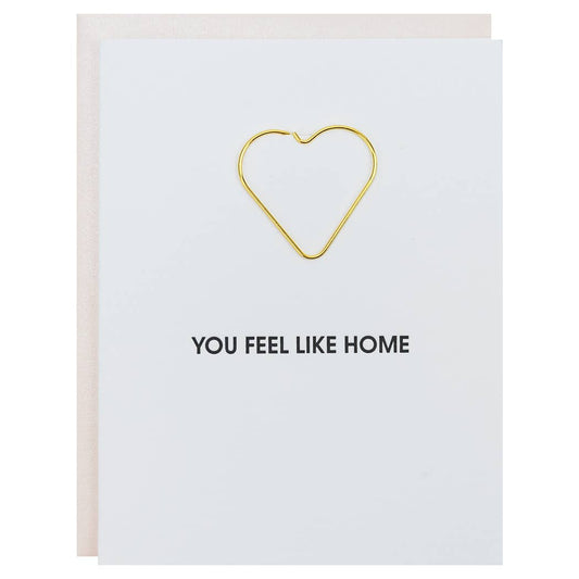 You Feel Like Home Heart Paper Clip Greeting Card Chez Gagné