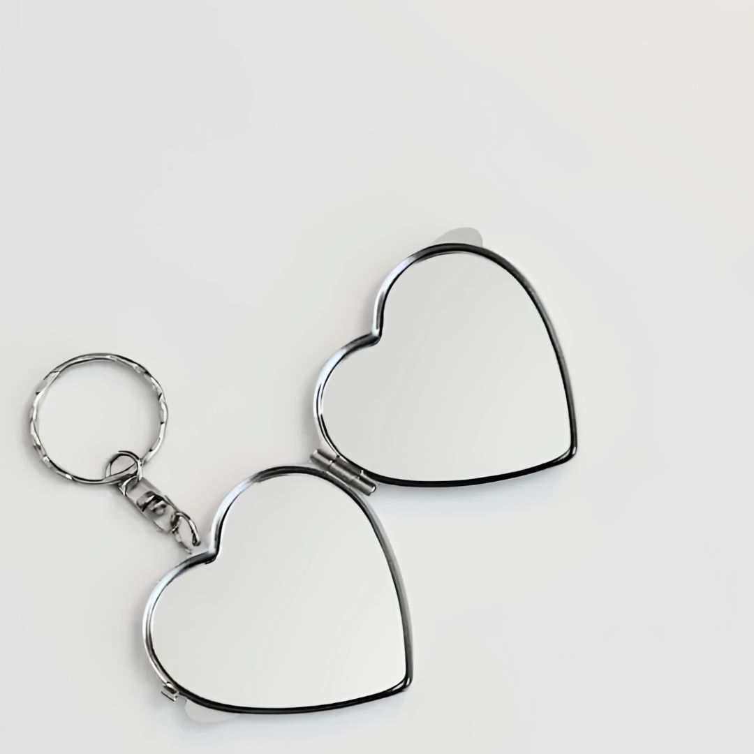 Heart Shaped Keychain Mirror - Silently Screaming Inside