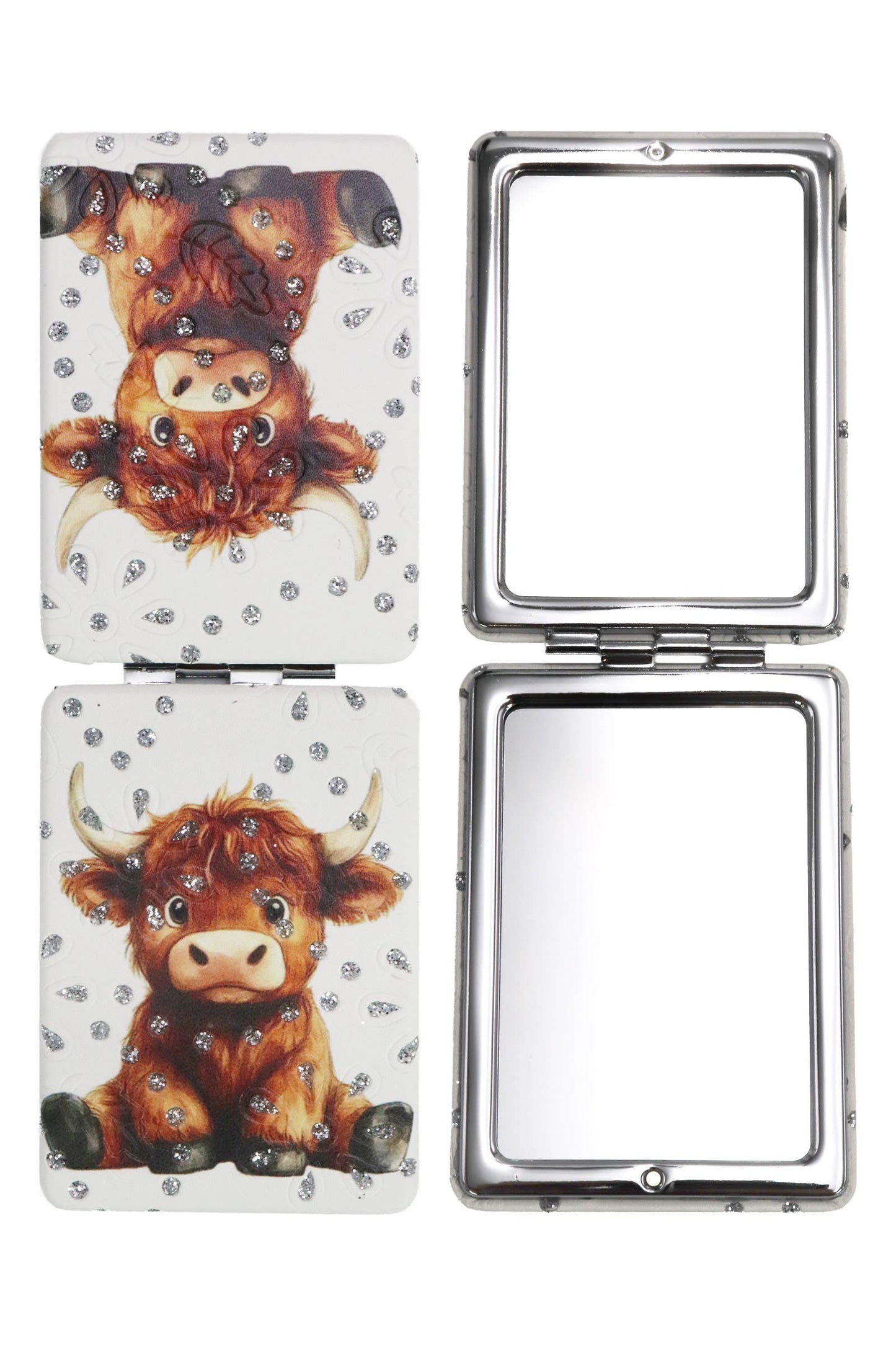 Highland Baby Cow Glitter Compact Mirror: Assorted / One Size