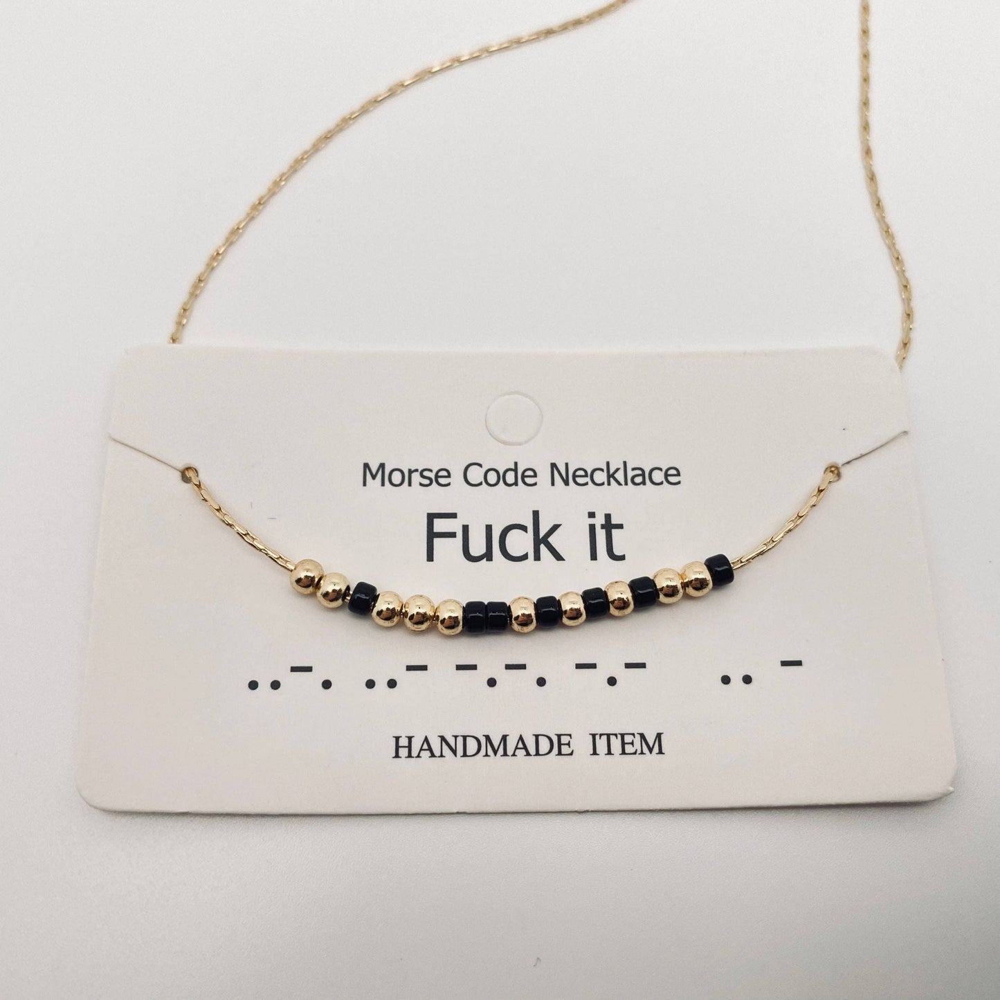 Handmade “Fuck off” Morse Code Necklace: Fuck it