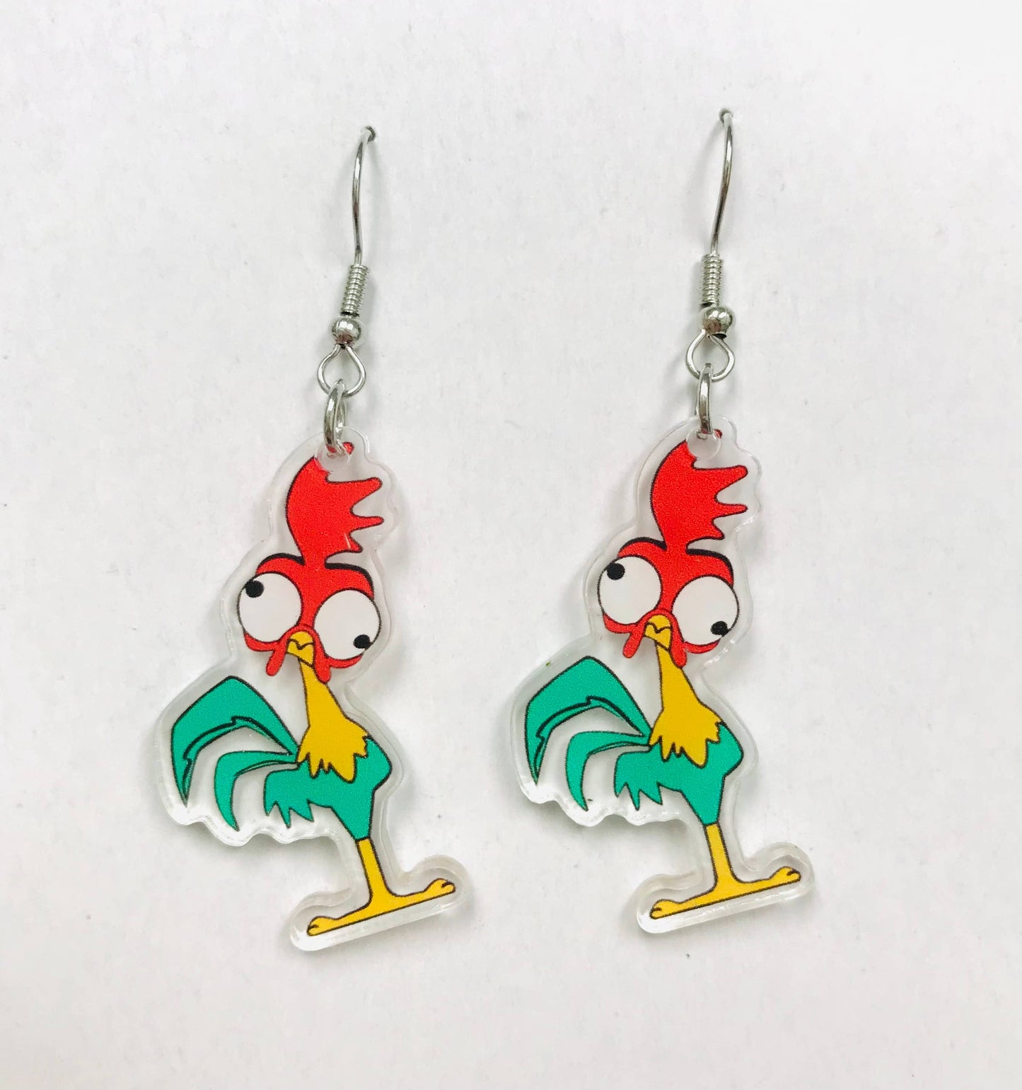 Acrylic Hen Wearing Boots Earrings: Hen with Boots