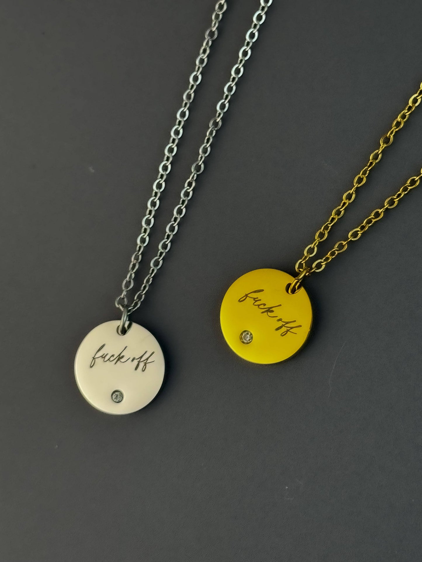 Delicate Fuck Off Necklace: Silver