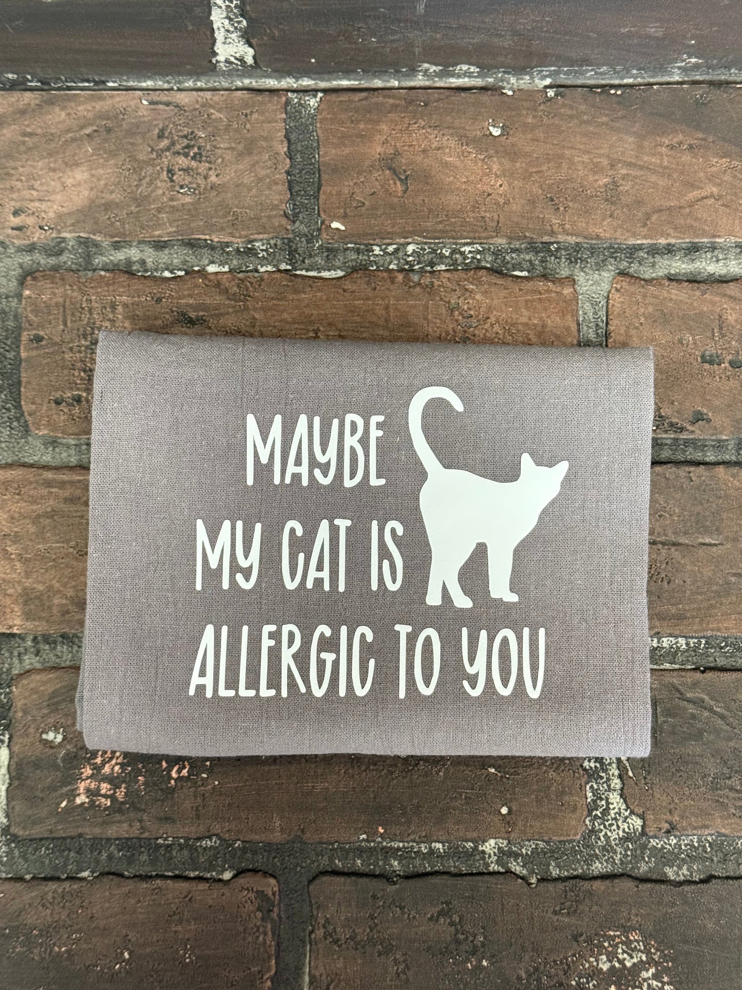 Maybe my cat is allergic to you, Tea towel Three Black Cats