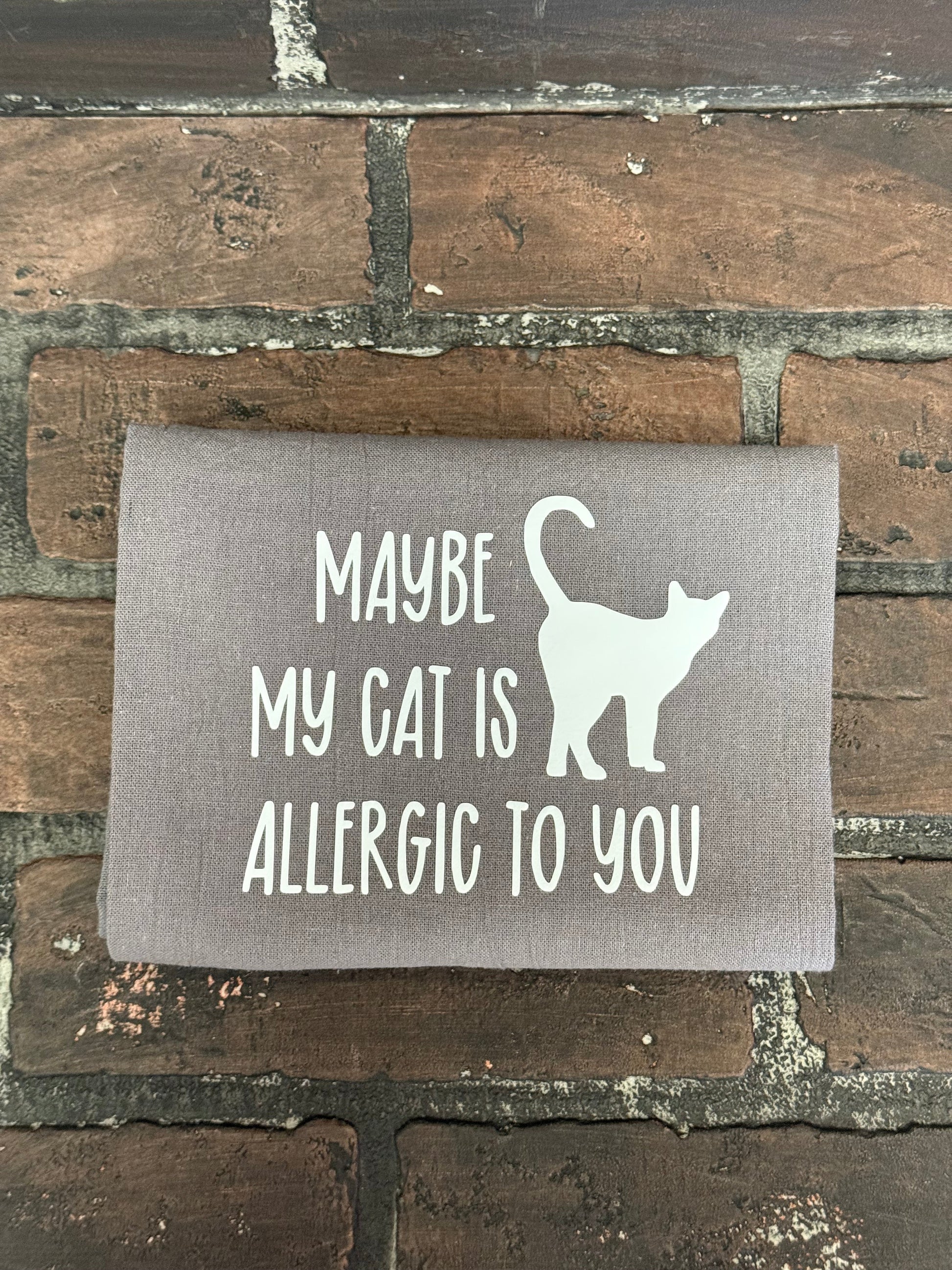 Maybe my cat is allergic to you, Tea towel Three Black Cats