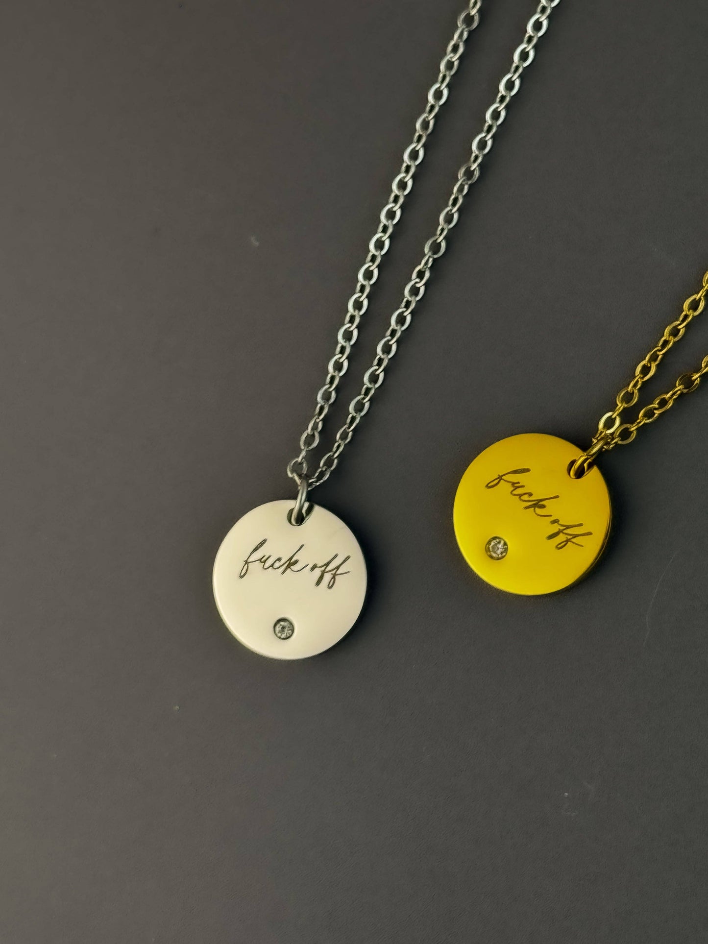 Delicate Fuck Off Necklace: Silver