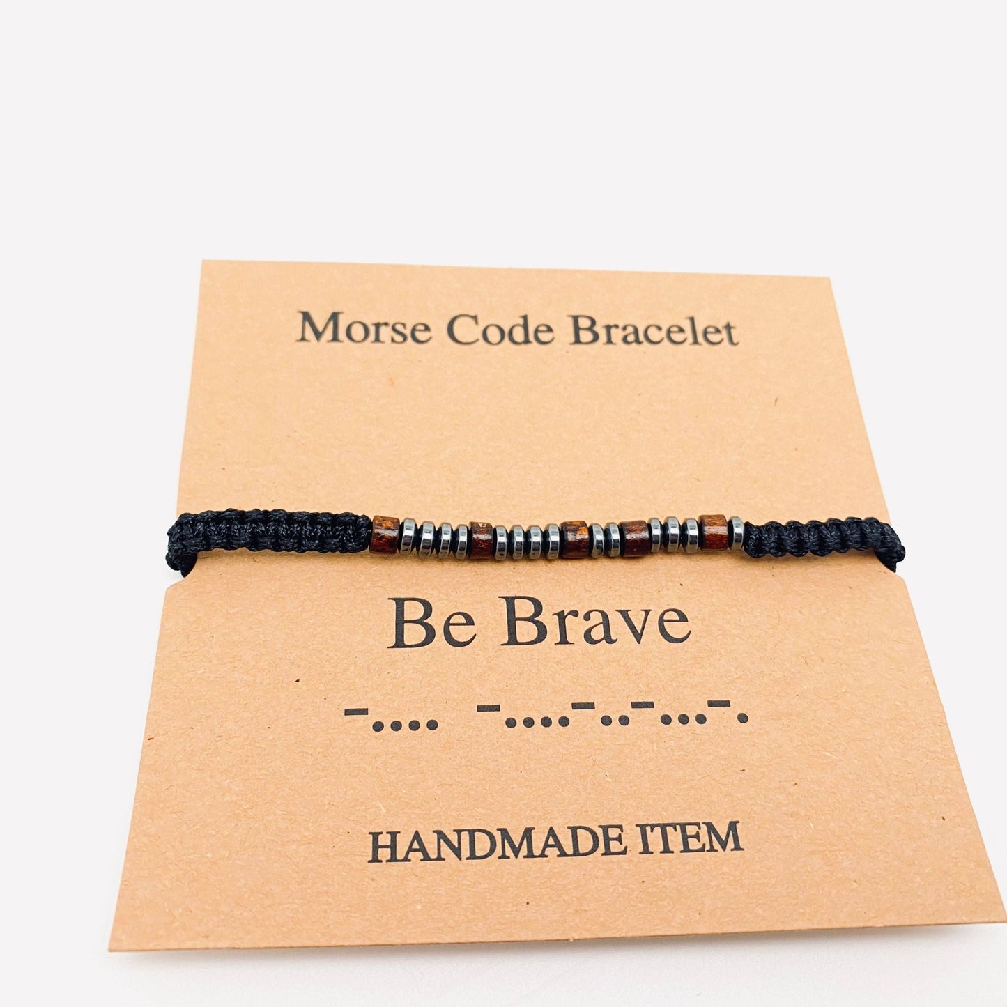 Multi-style Hand-woven Wood Bead Morse Code Bracelet: A new chapter