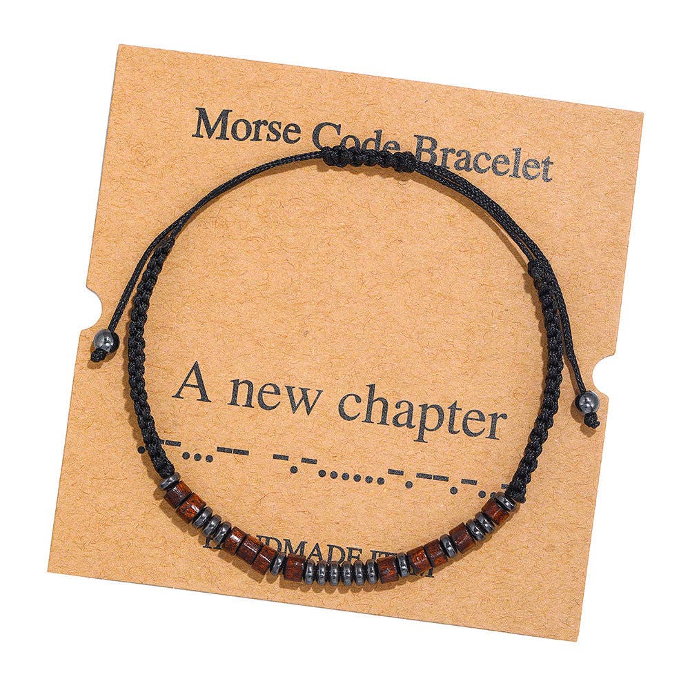 Multi-style Hand-woven Wood Bead Morse Code Bracelet: A new chapter
