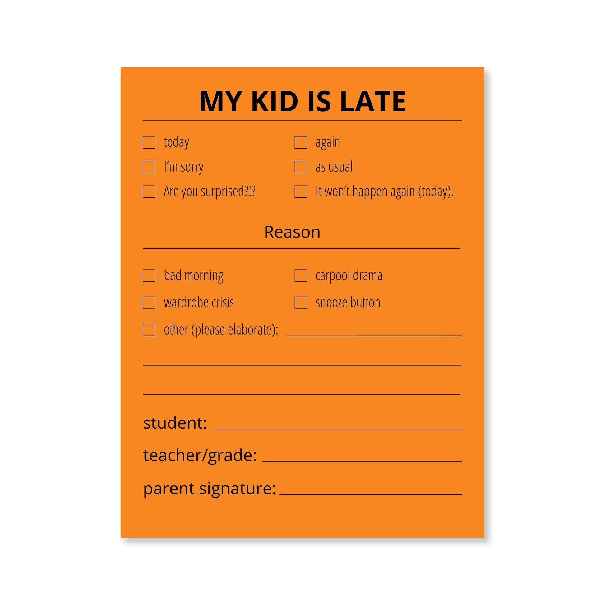 Late Notes - Kids: White Public School Paper Co.