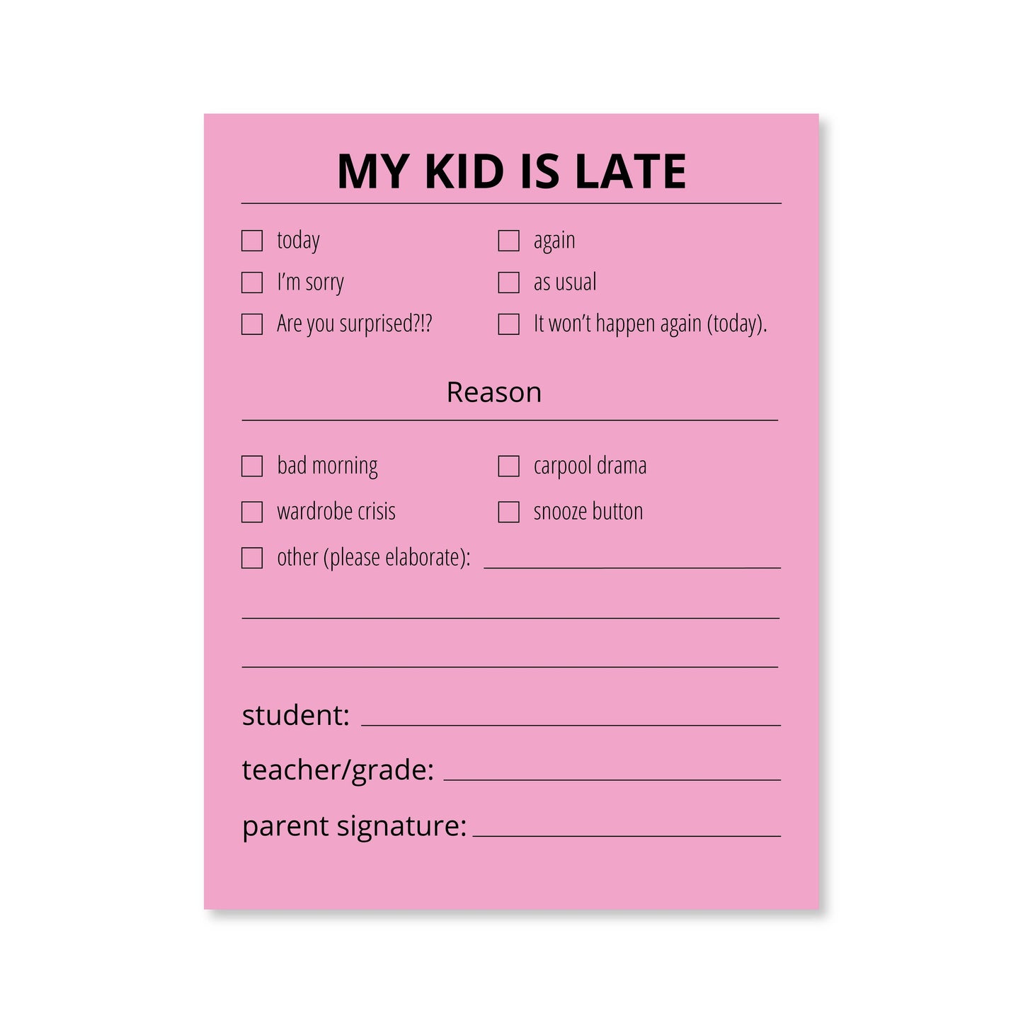 Late Notes - Kids: White Public School Paper Co.
