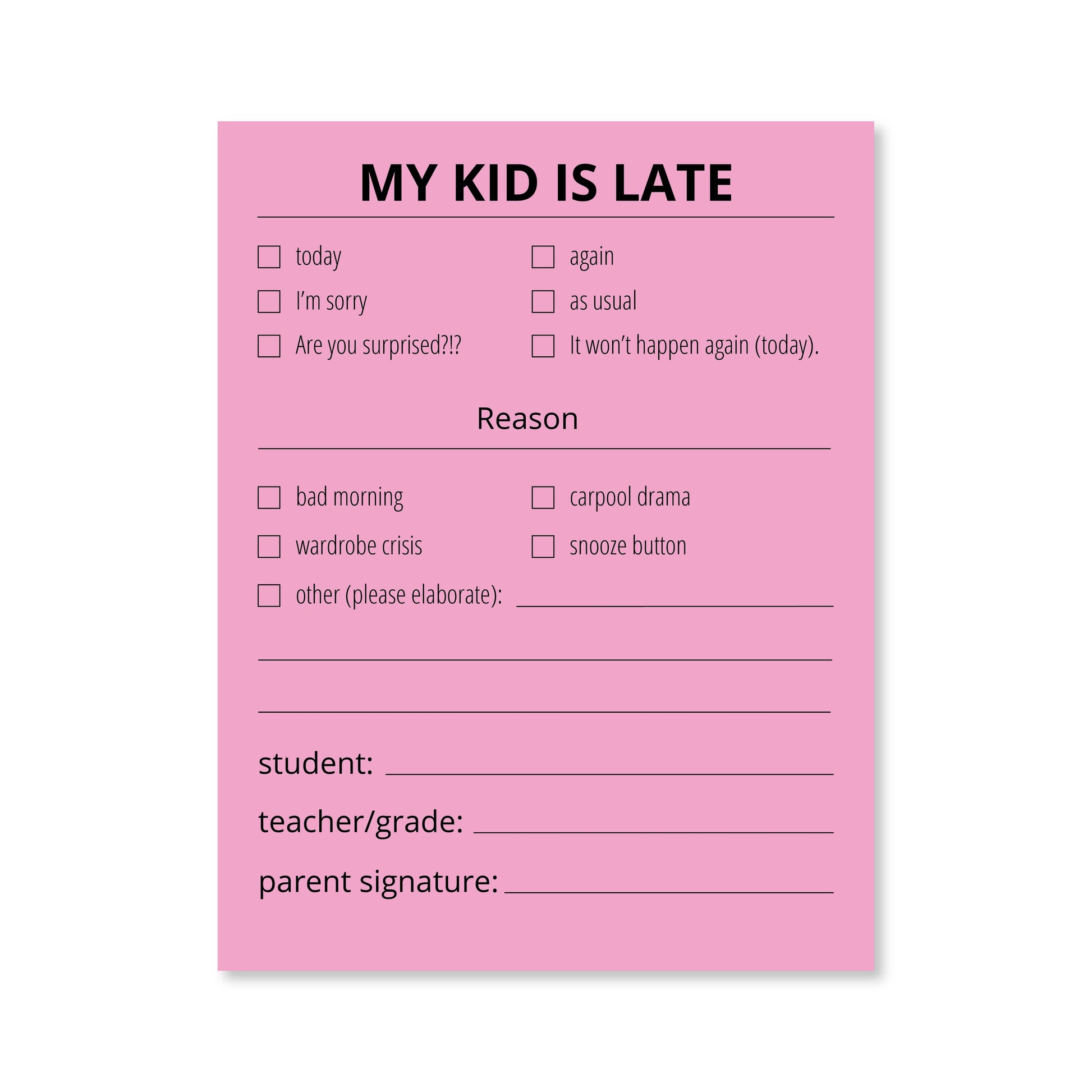Late Notes - Kids: White Public School Paper Co.