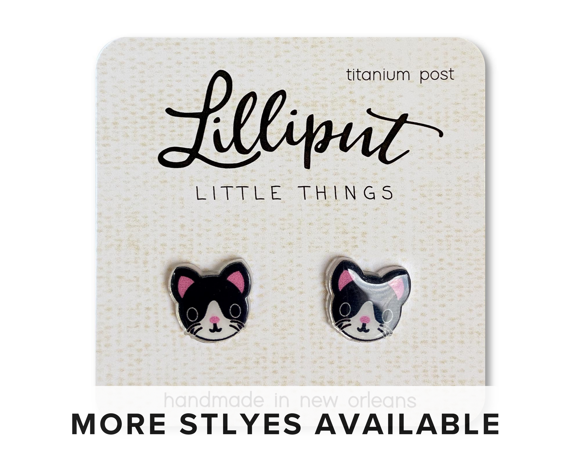 Kitty Cat Earrings : Black Lilliput Little Things