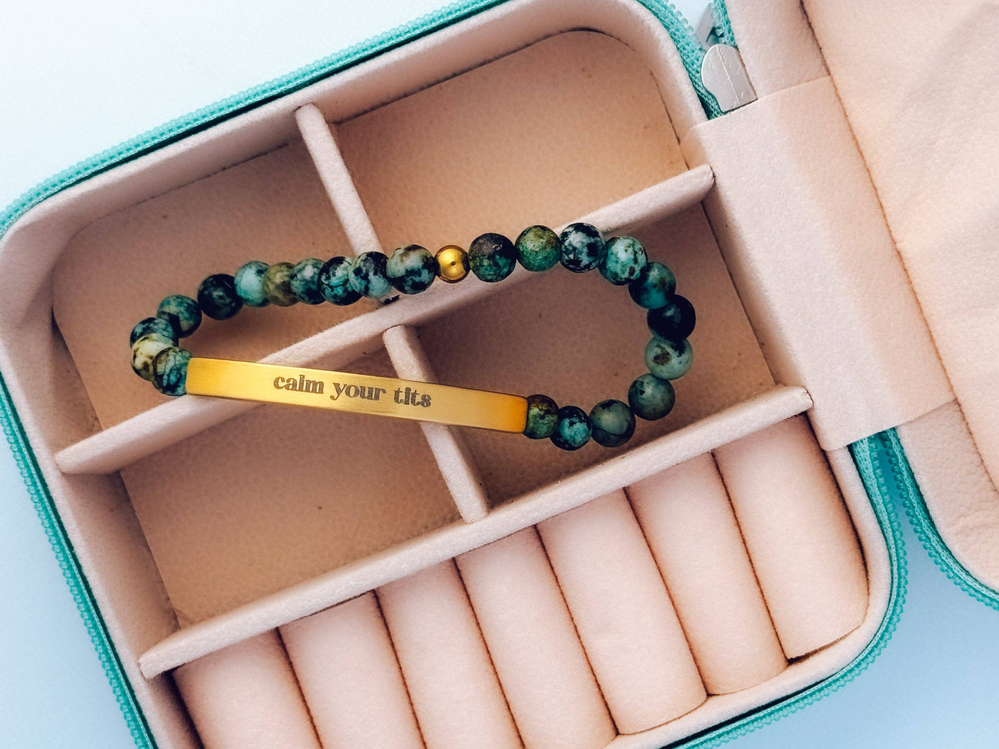 Calm Your Tits Bracelet: Evergreen (Turquoise/Green)