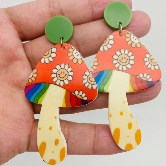Acrylic Mushroom Earrings: 2