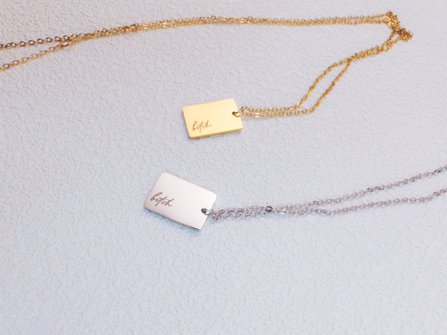 Dainty Bitch Necklace: Silver