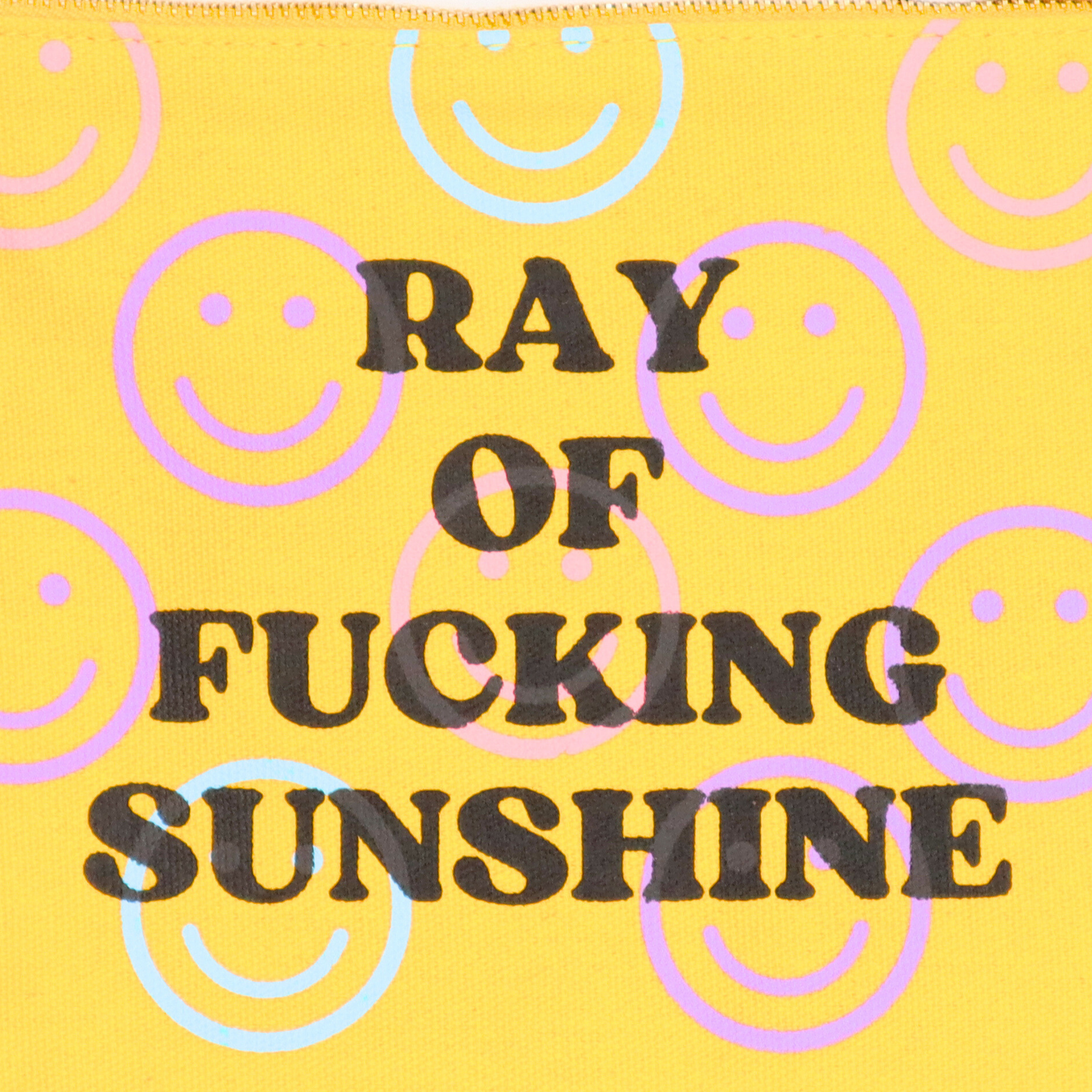 SALE - Ray Of Fucking Sunshine Smiley Face - Canvas Pouch