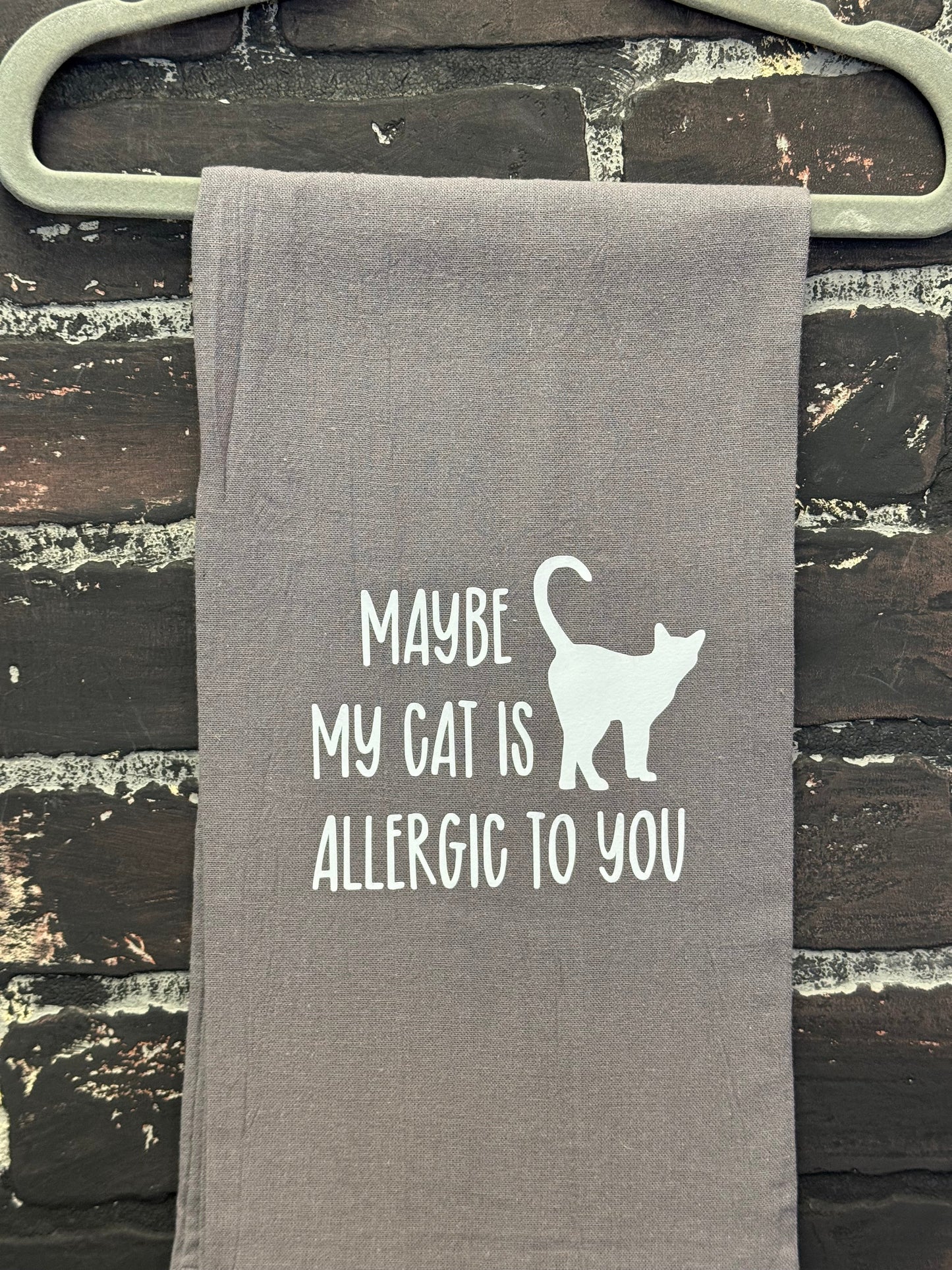Maybe my cat is allergic to you, Tea towel Three Black Cats