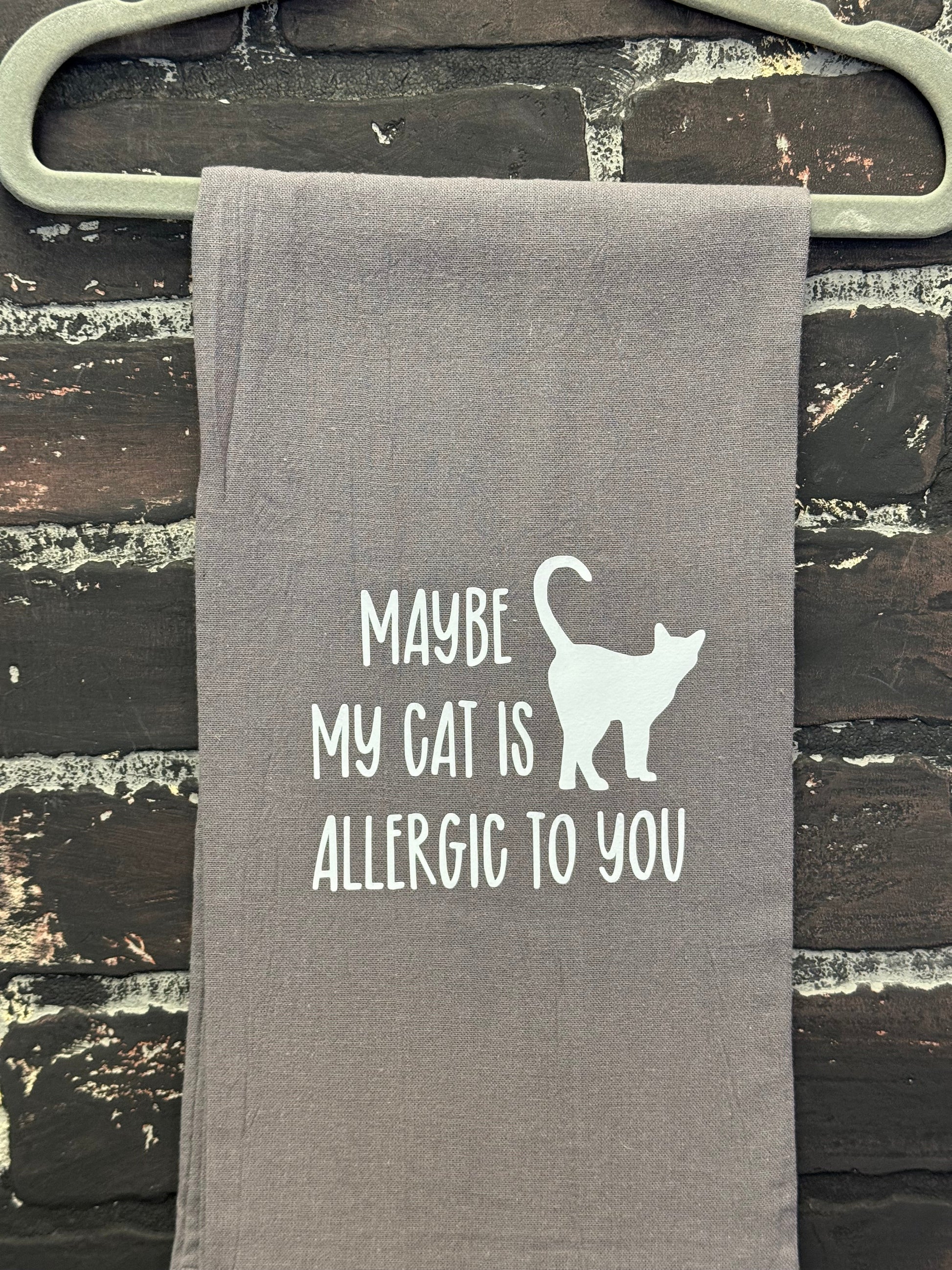 Maybe my cat is allergic to you, Tea towel Three Black Cats