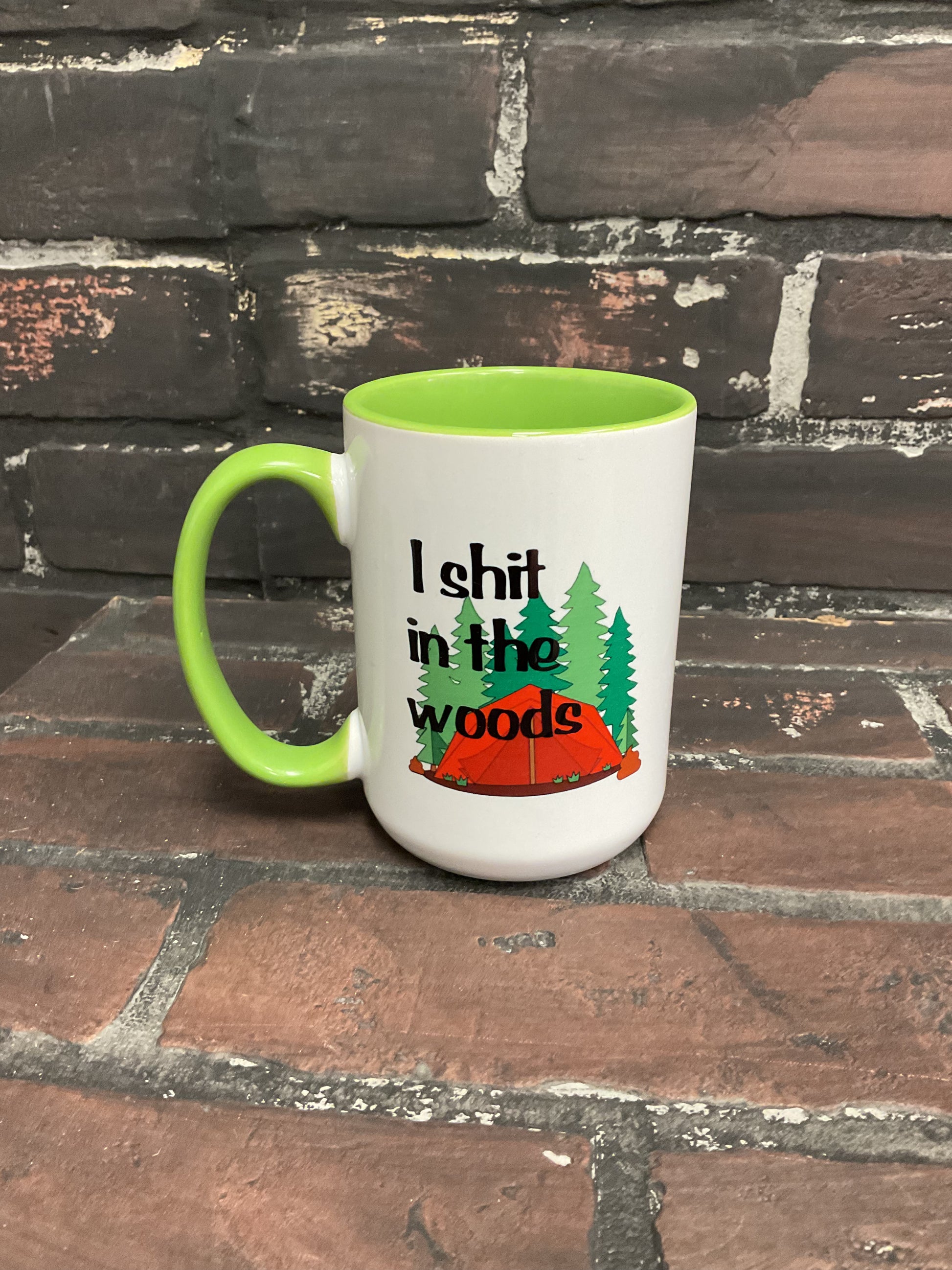 I Shit In The Woods, Dbl sided 15oz Dishwasher Safe Coffee Mug Three Black Cats