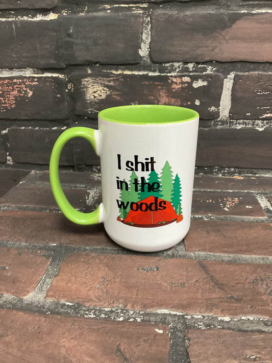 I Shit In The Woods, Dbl sided 15oz Dishwasher Safe Coffee Mug Three Black Cats