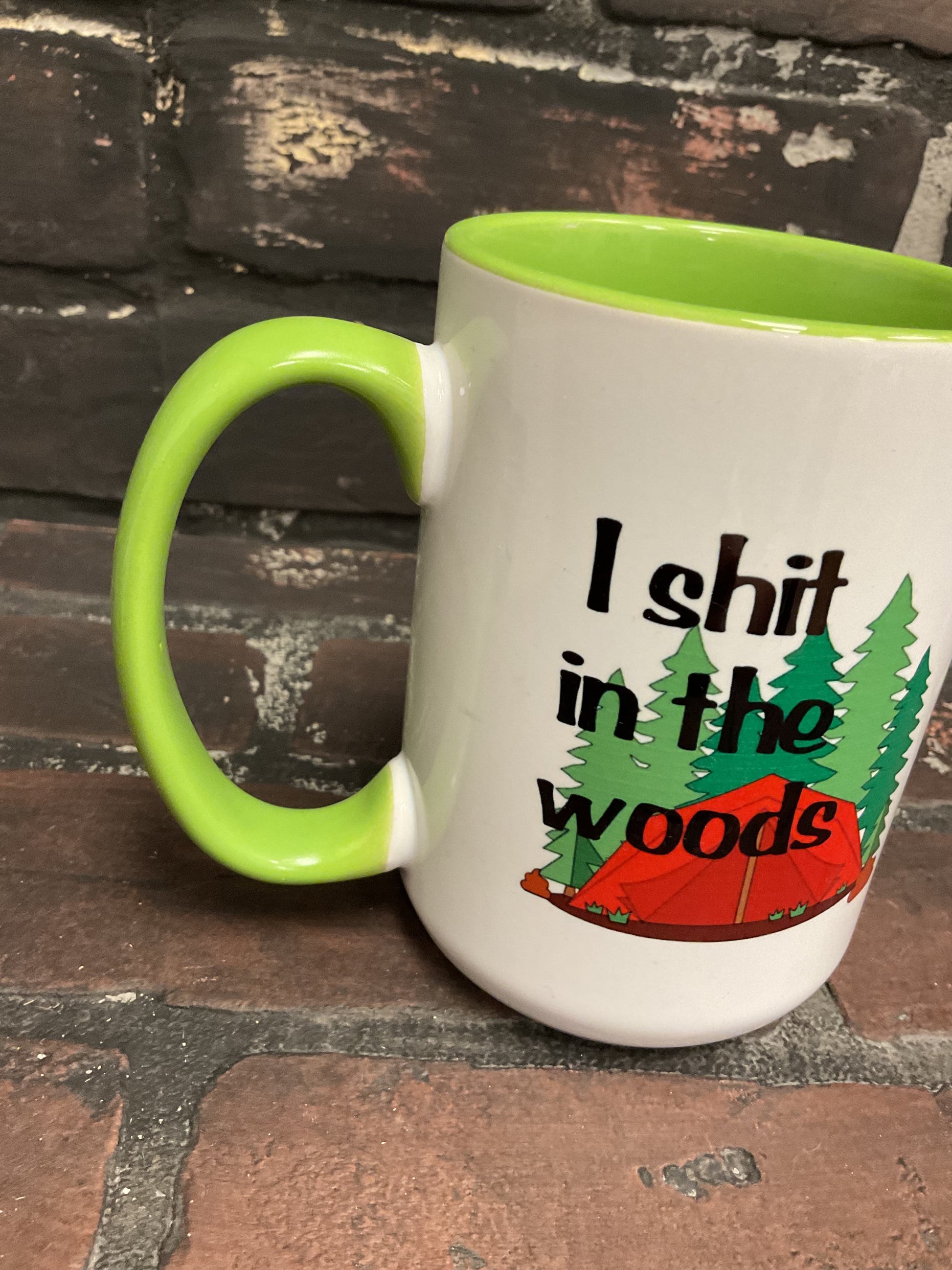 I Shit In The Woods, Dbl sided 15oz Dishwasher Safe Coffee Mug Three Black Cats