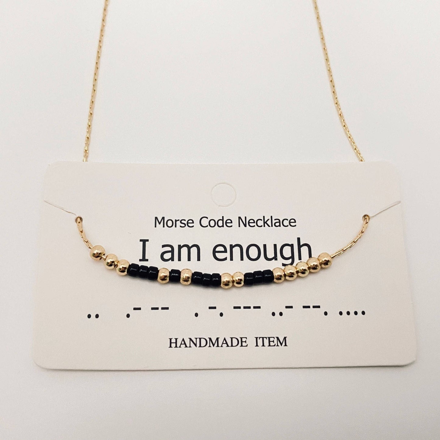 Handmade “Fuck off” Morse Code Necklace: I am enough