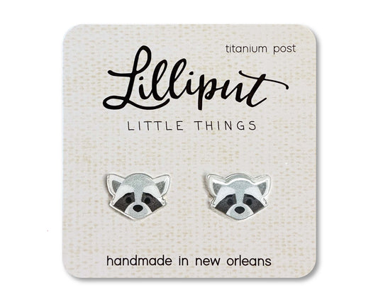 Raccoon Earrings // Quirky Earrings Lilliput Little Things