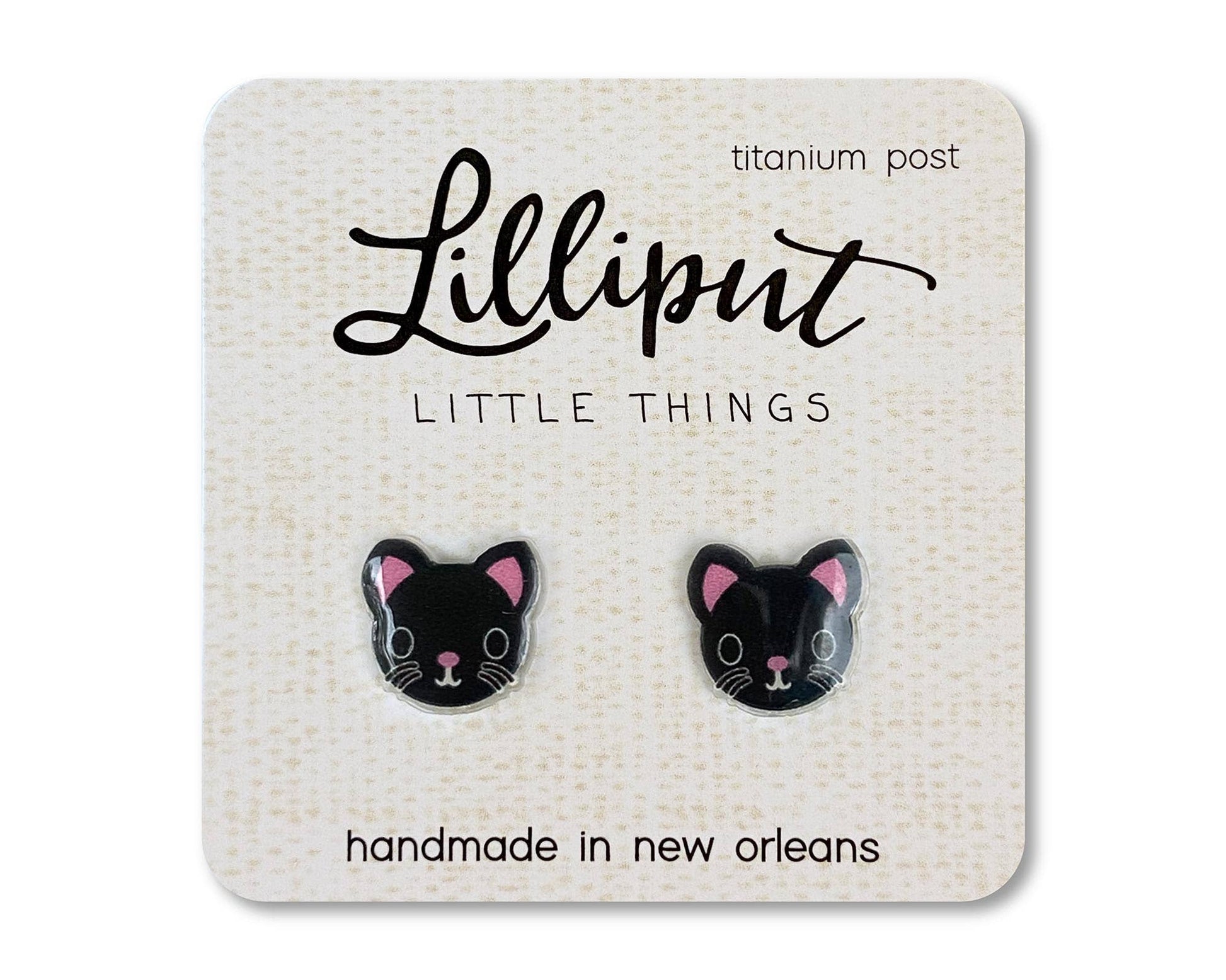 Kitty Cat Earrings : Black Lilliput Little Things