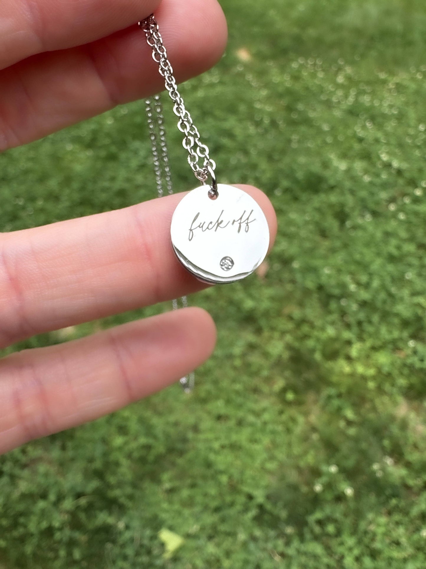 Delicate Fuck Off Necklace: Silver