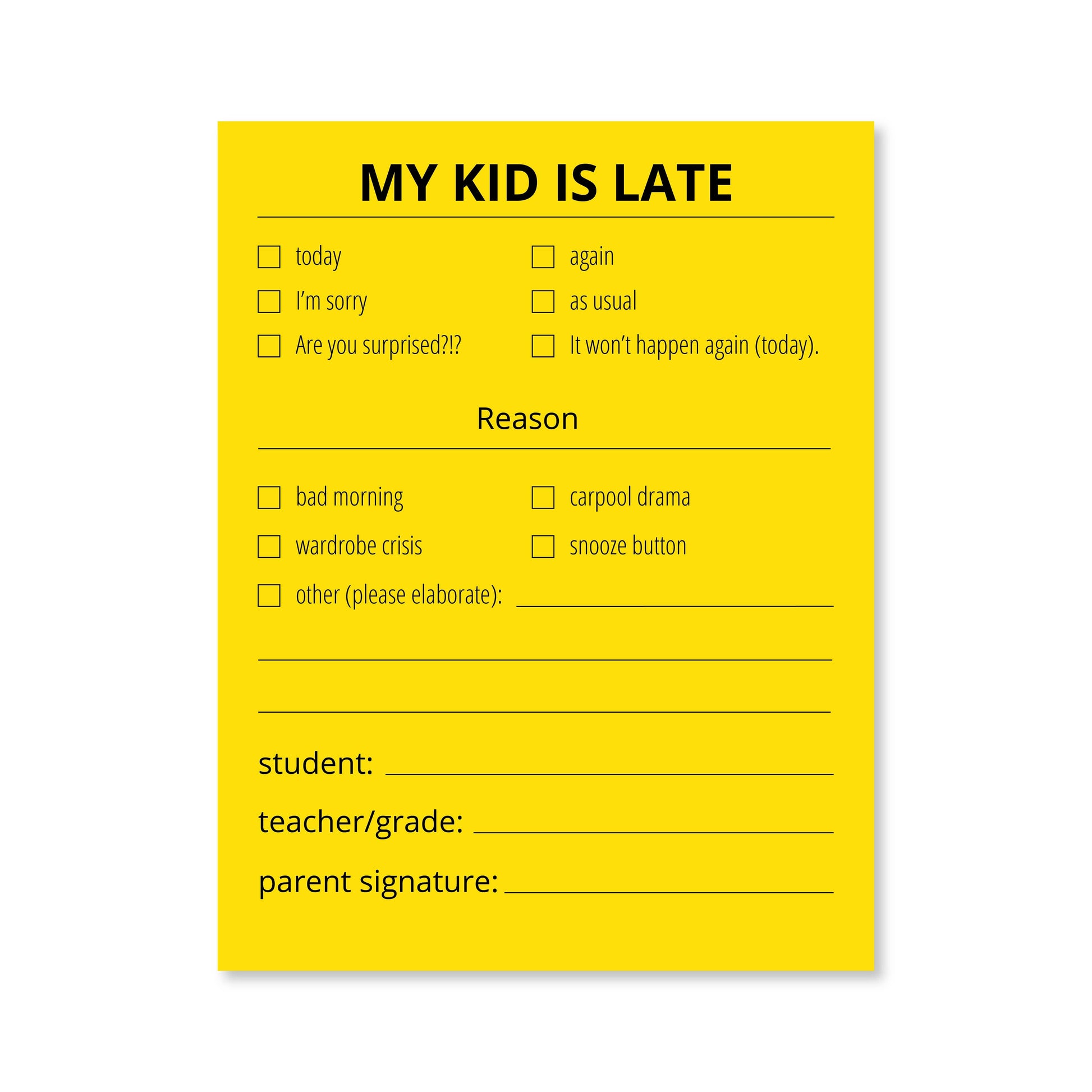 Late Notes - Kids: White Public School Paper Co.